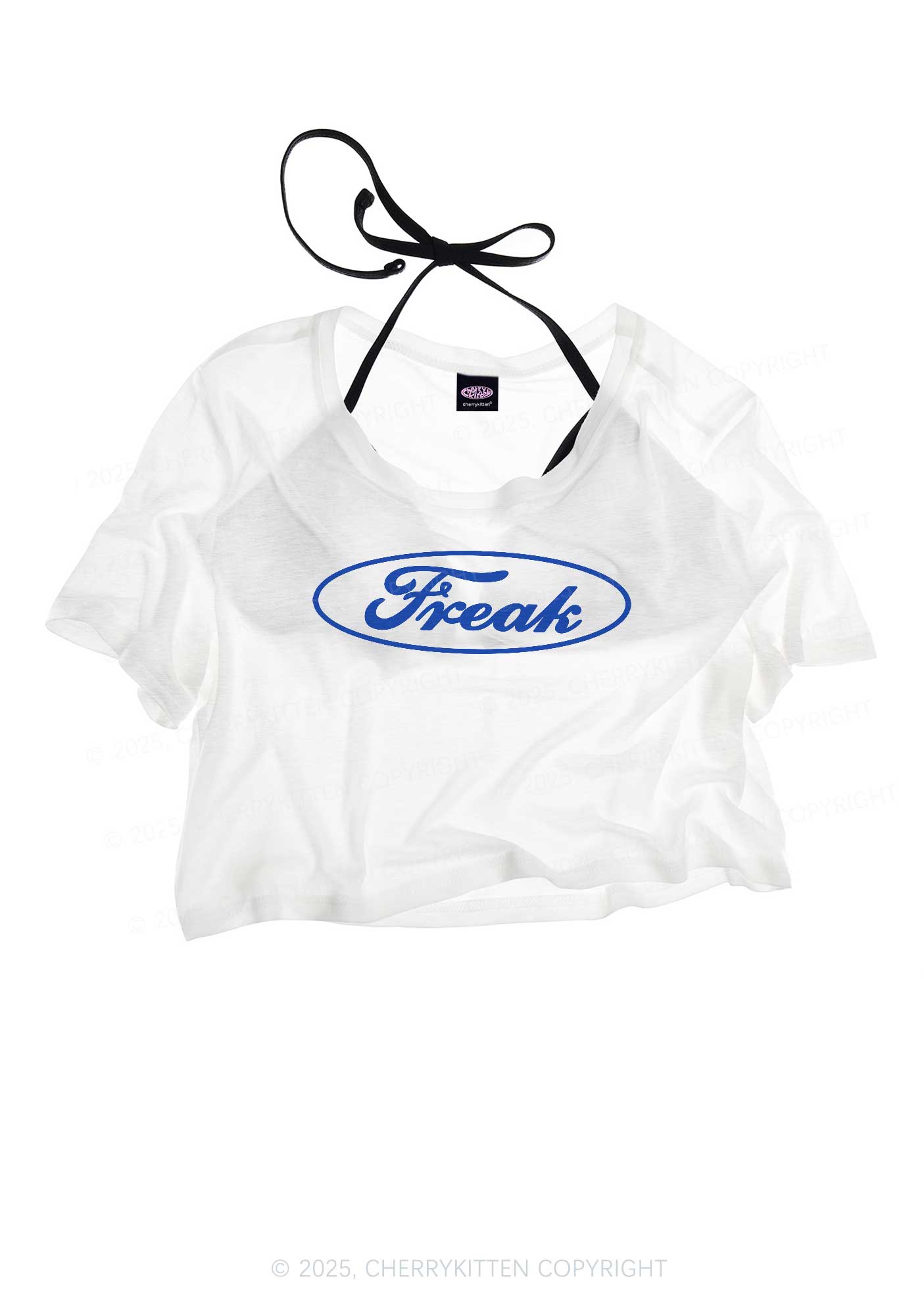 Oval Freak Y2K Sheer Crop Tee Cherrykitten