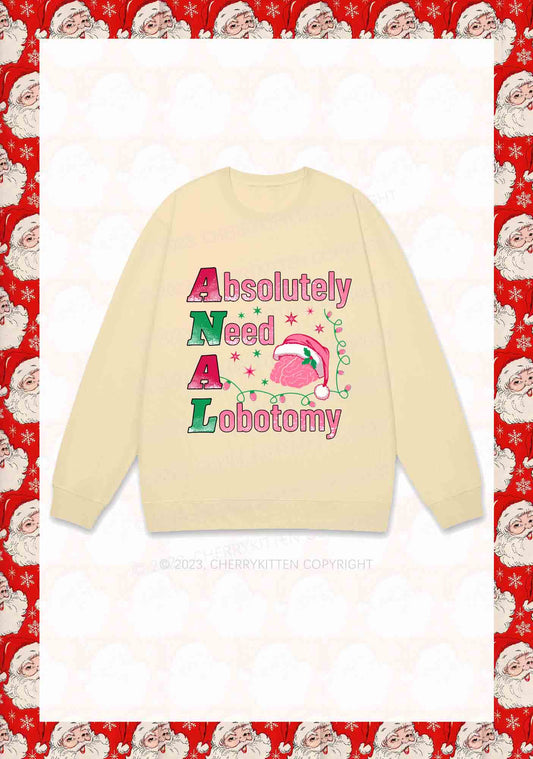 Absolutely Need A Lobotomy Christmas Y2K Sweatshirt Cherrykitten