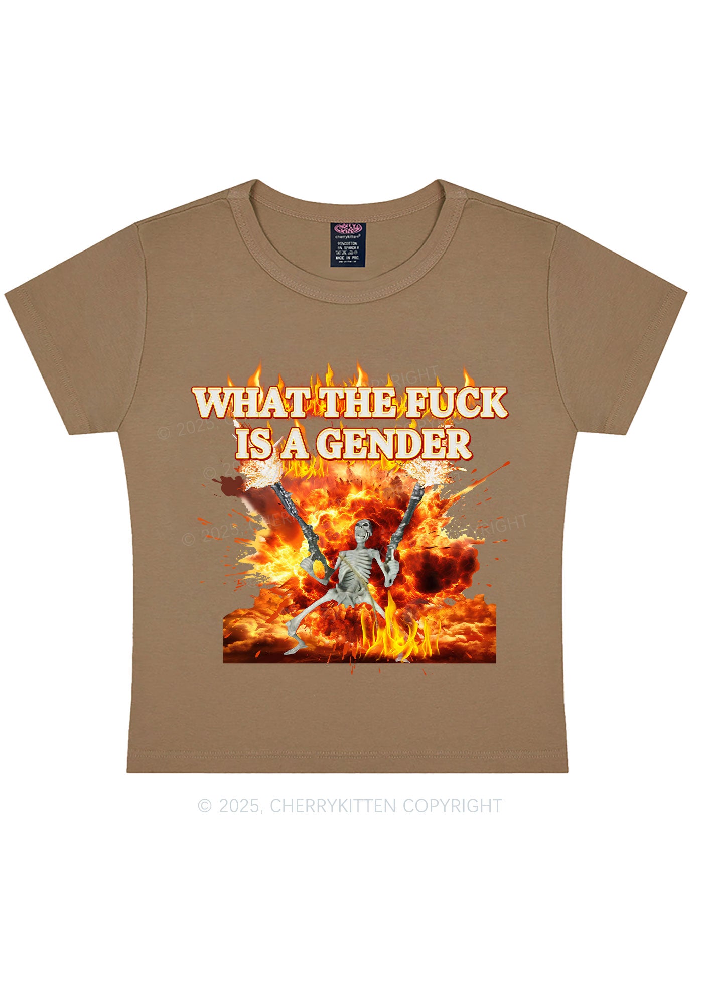 Skeleton Gender Y2K Baby Tee Cherrykitten