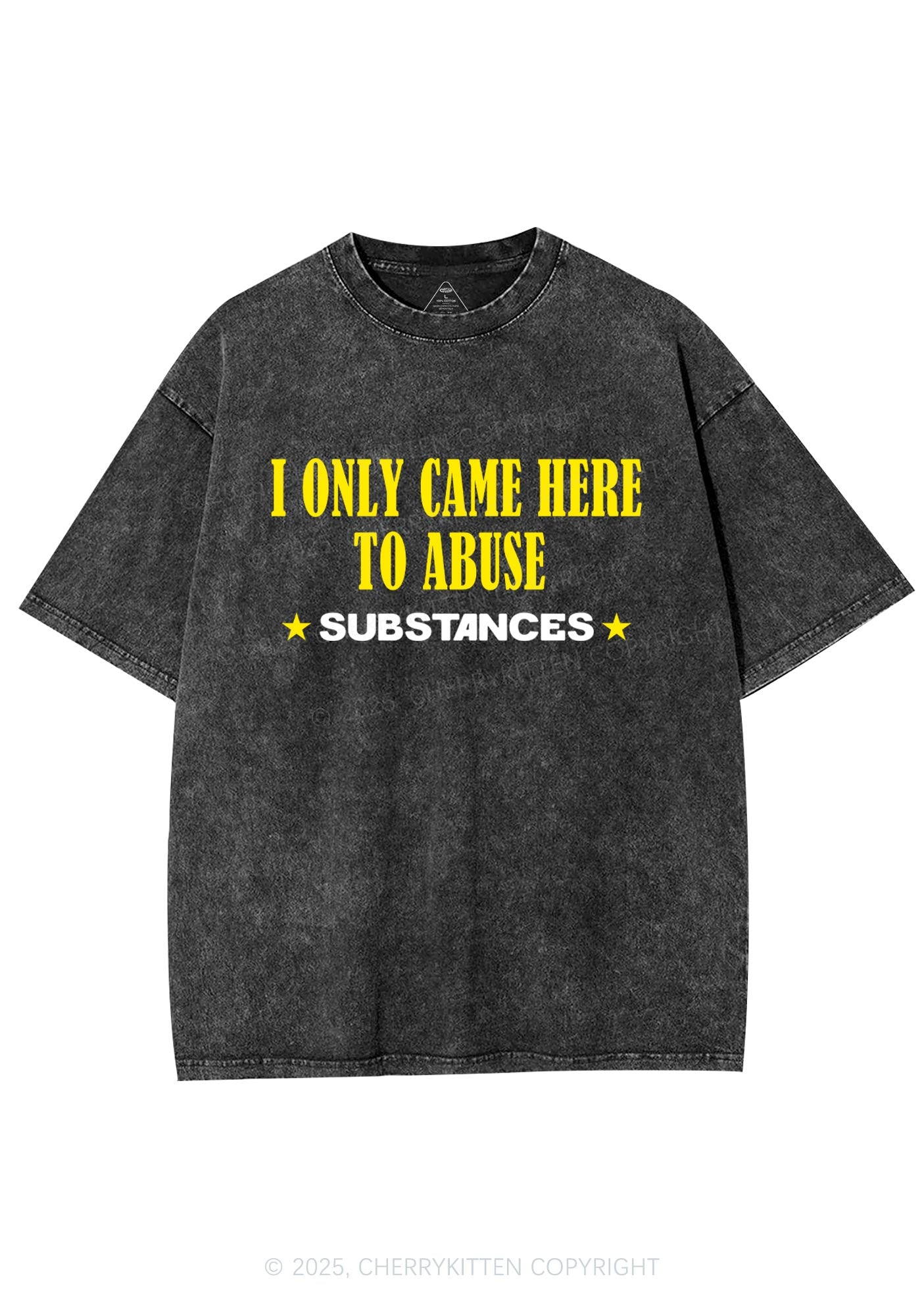 Abuse Substances Y2K Shirts Washed Tee Cherrykitten