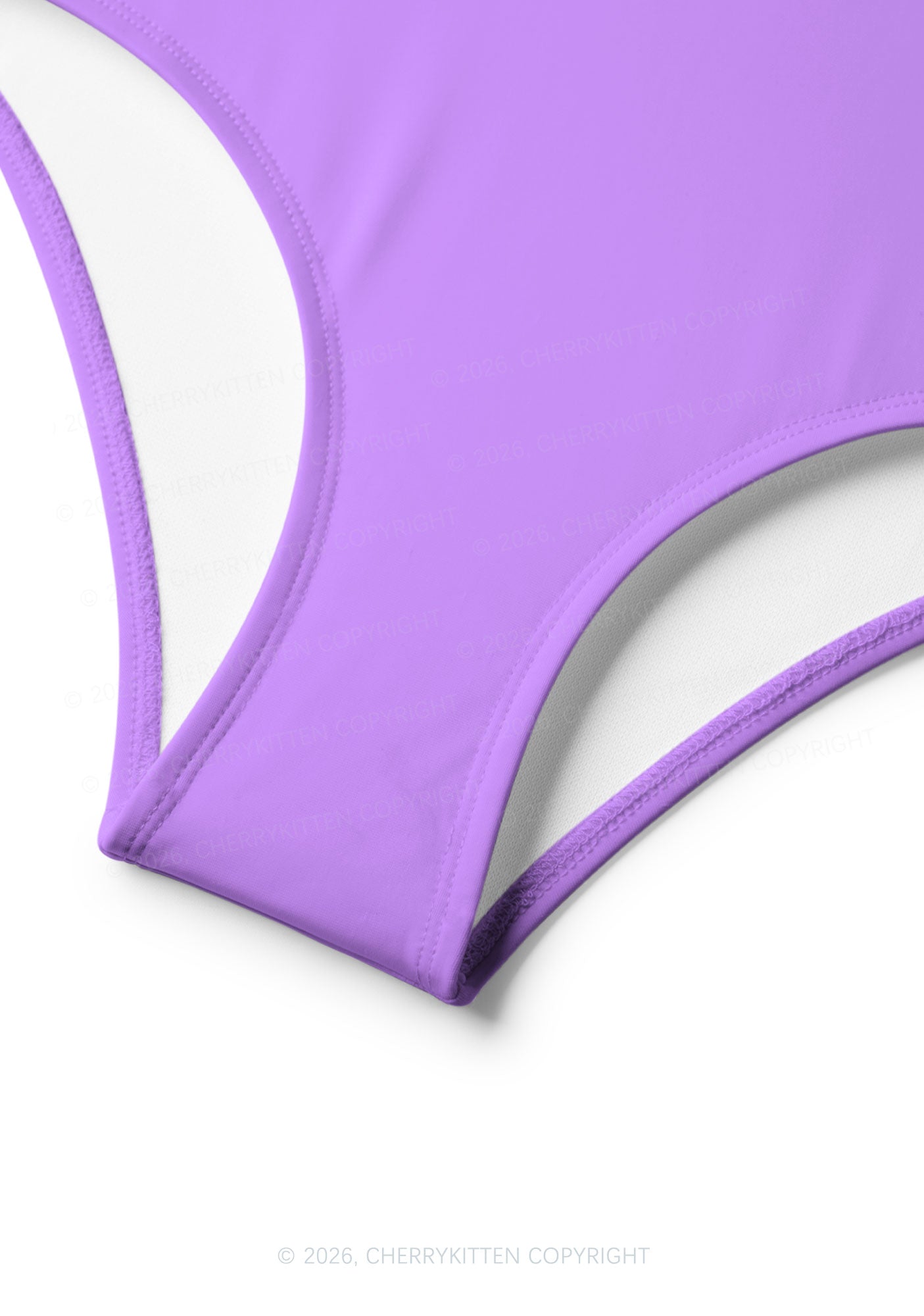 Purple Plain Y2K Print Bikini Set Cherrykitten