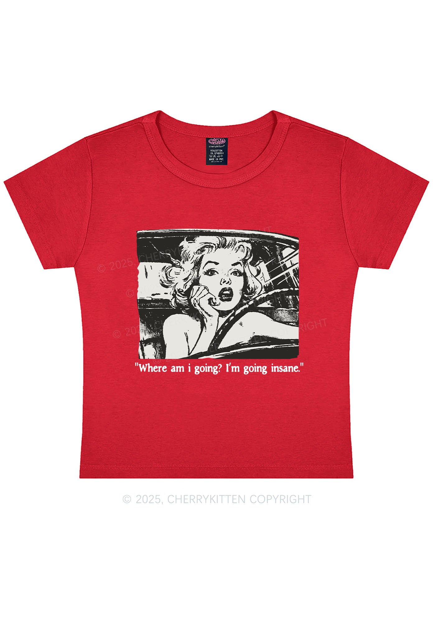 Woman Going Insane Y2K Baby Tee Cherrykitten