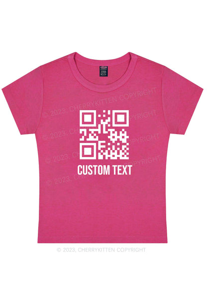 Custom Text QR Code Y2K Baby Tee Cherrykitten