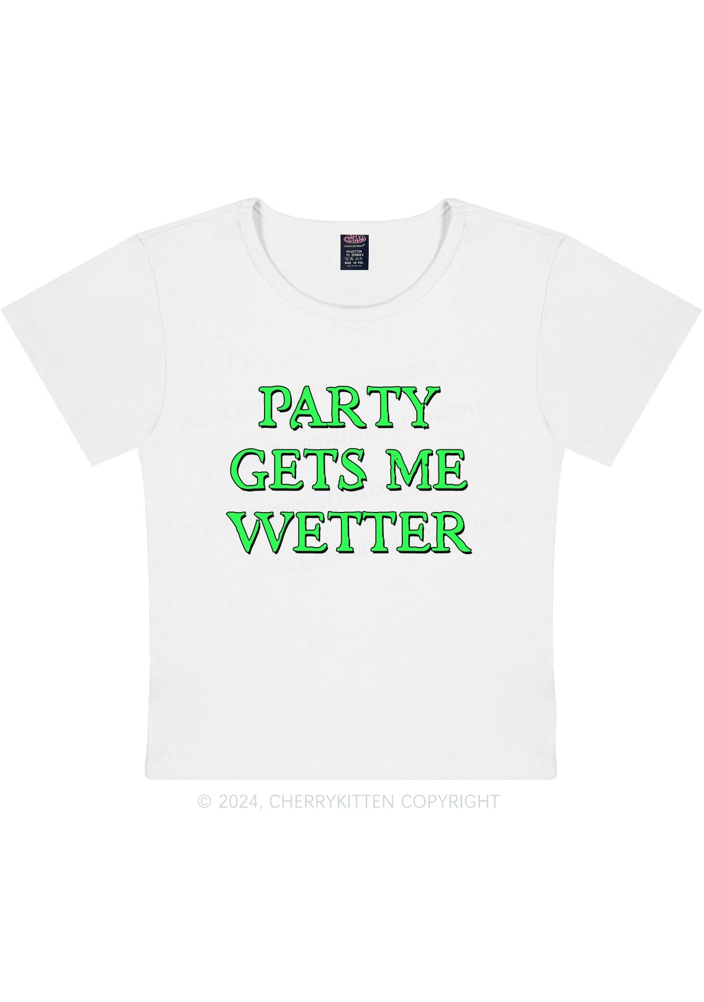 Curvy Party Gets Me Wetter Y2K Baby Tee Cherrykitten