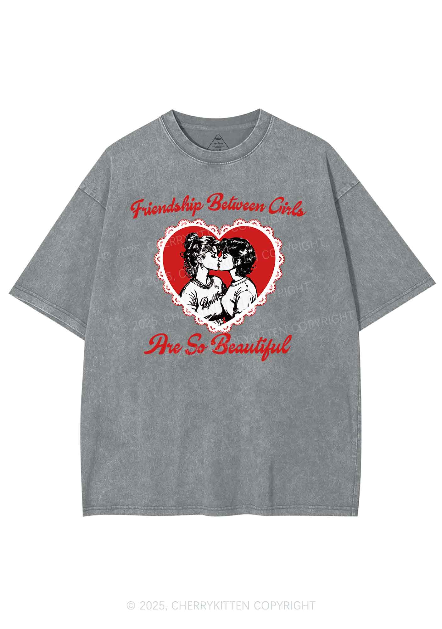 Friendship Between Girls Pride Y2K Shirts Washed Tee Cherrykitten