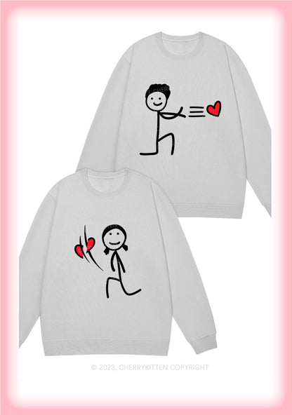Conveying Love Heart Y2K Valentine's Day Sweatshirt Cherrykitten