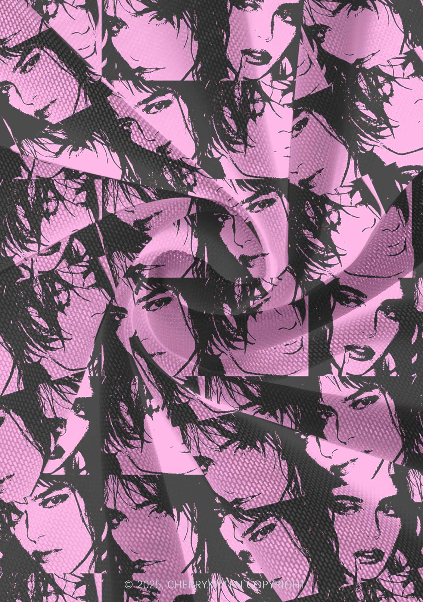 Pink Custom Portrait Valentine's Day Y2K Print Mini Layered Skirt Cherrykitten