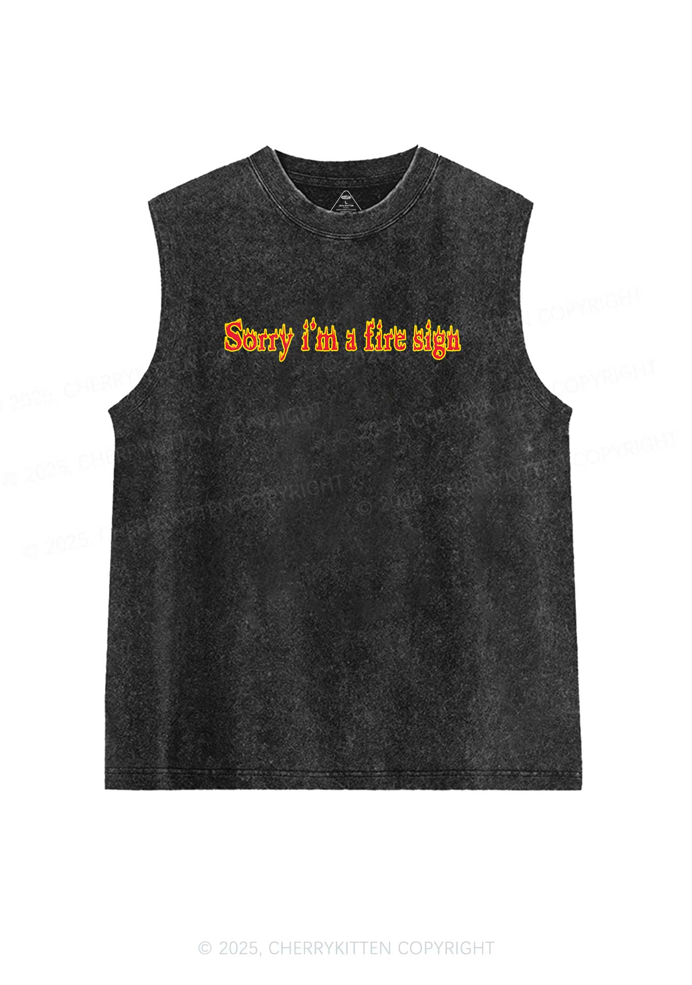 Fire Sign Y2K Washed Tank Cherrykitten