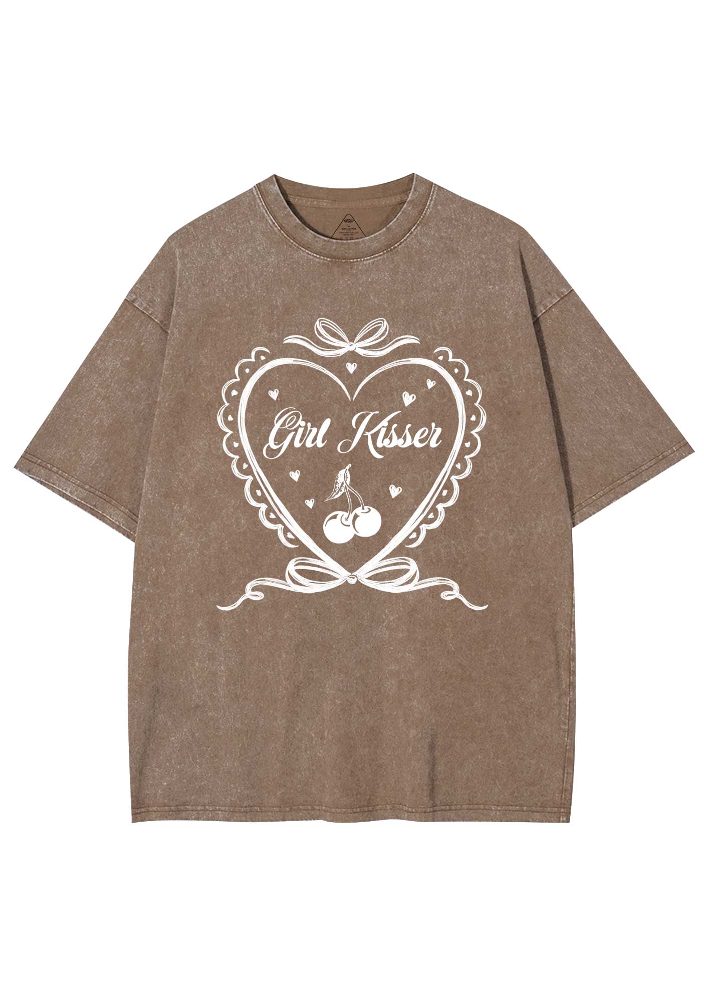 Girl Kisser Y2K Shirts Washed Tee Cherrykitten