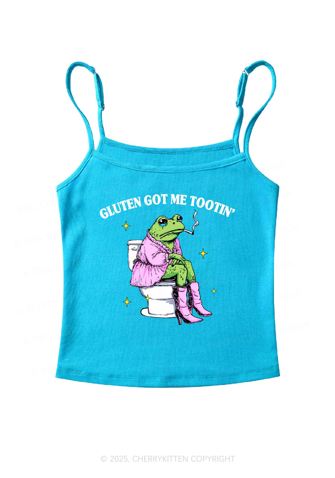 Gluten Got Me Tootin Y2K Spaghetti Strap Cami Cherrykitten