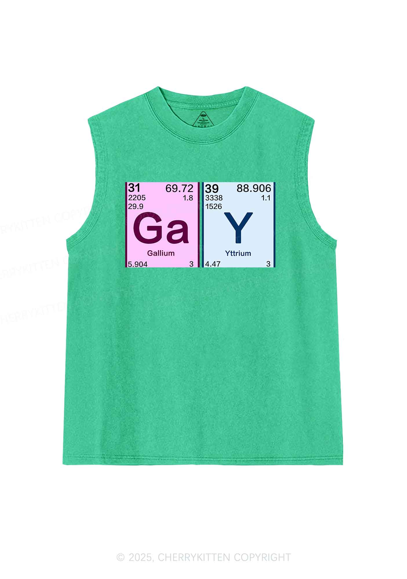 Gay Periodic Table Elements Pride Y2K Washed Muscle Tank Cherrykitten