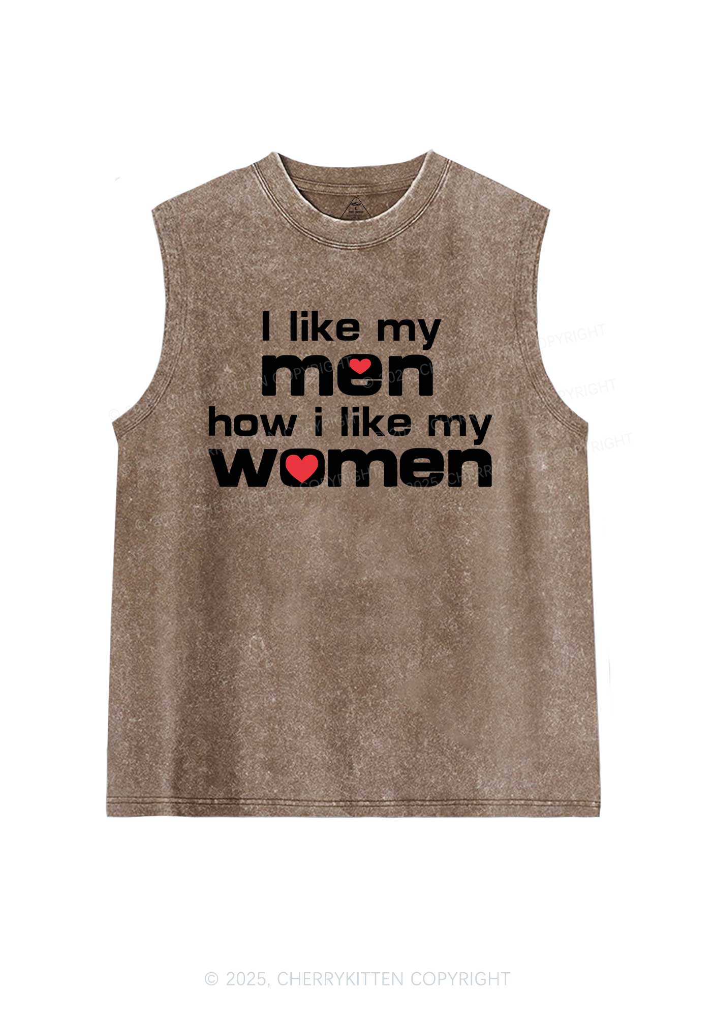 I Like My Men Pride Y2K Washed Muscle Tank Cherrykitten