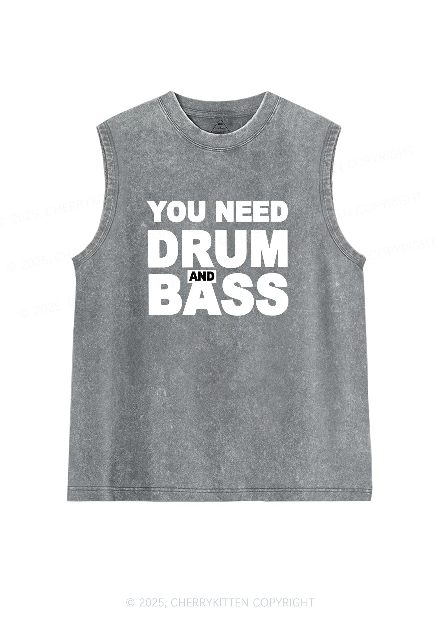Need Drum And Bass Y2K Washed Muscle Tank Cherrykitten