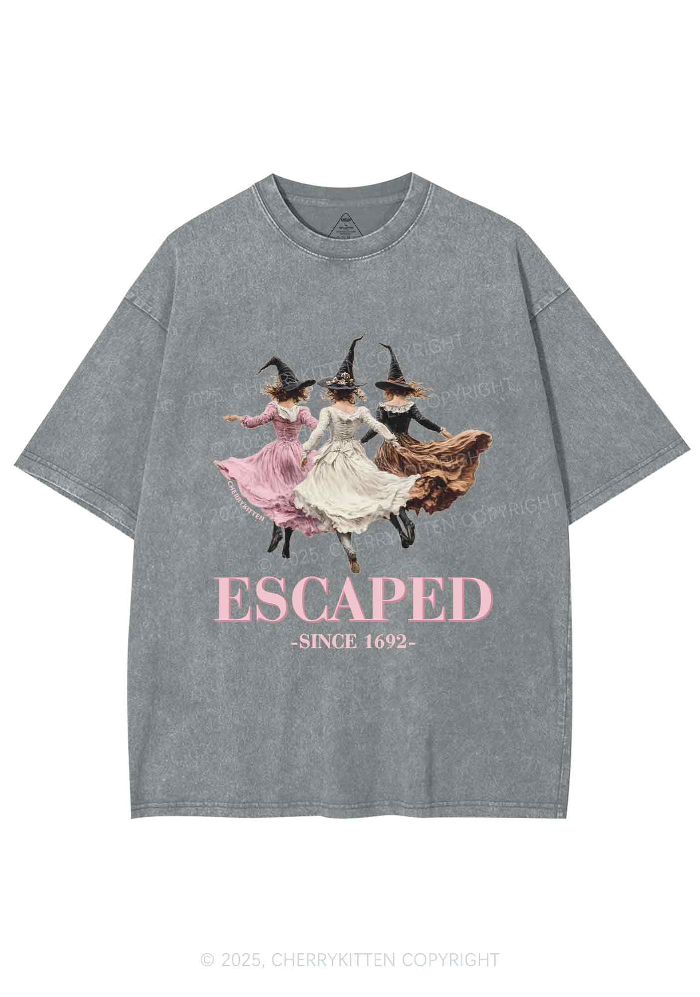 Halloween Escaped Skirts Witches Y2K Shirts Washed Tee Cherrykitten