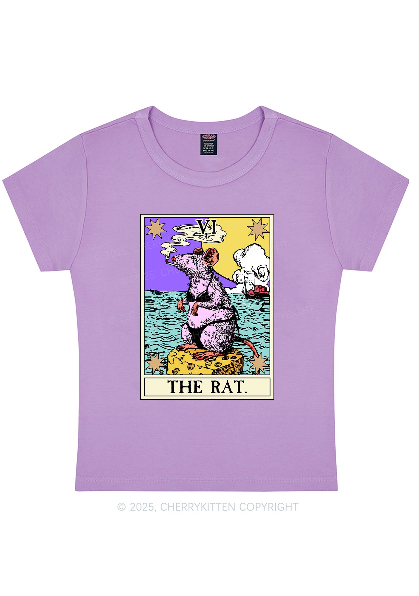 The Rat Smoking Y2K Baby Tee Cherrykitten