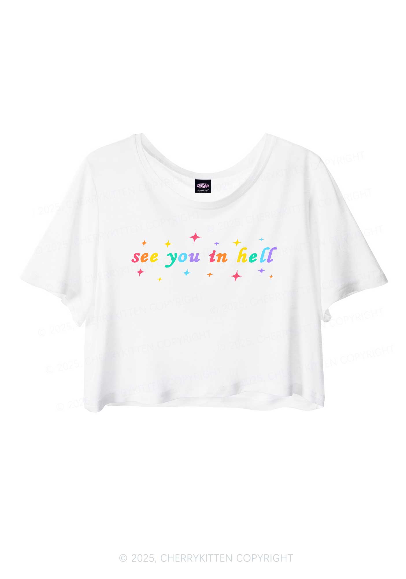 See You In Hell Y2K Sheer Crop Tee Cherrykitten