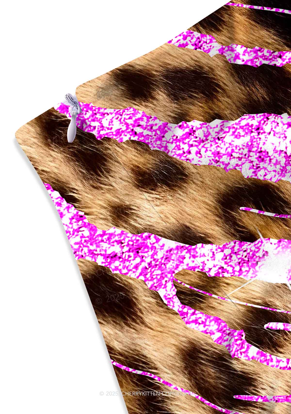 Sparkle Pink Leopard Y2K Print Mini Skirt Cherrykitten