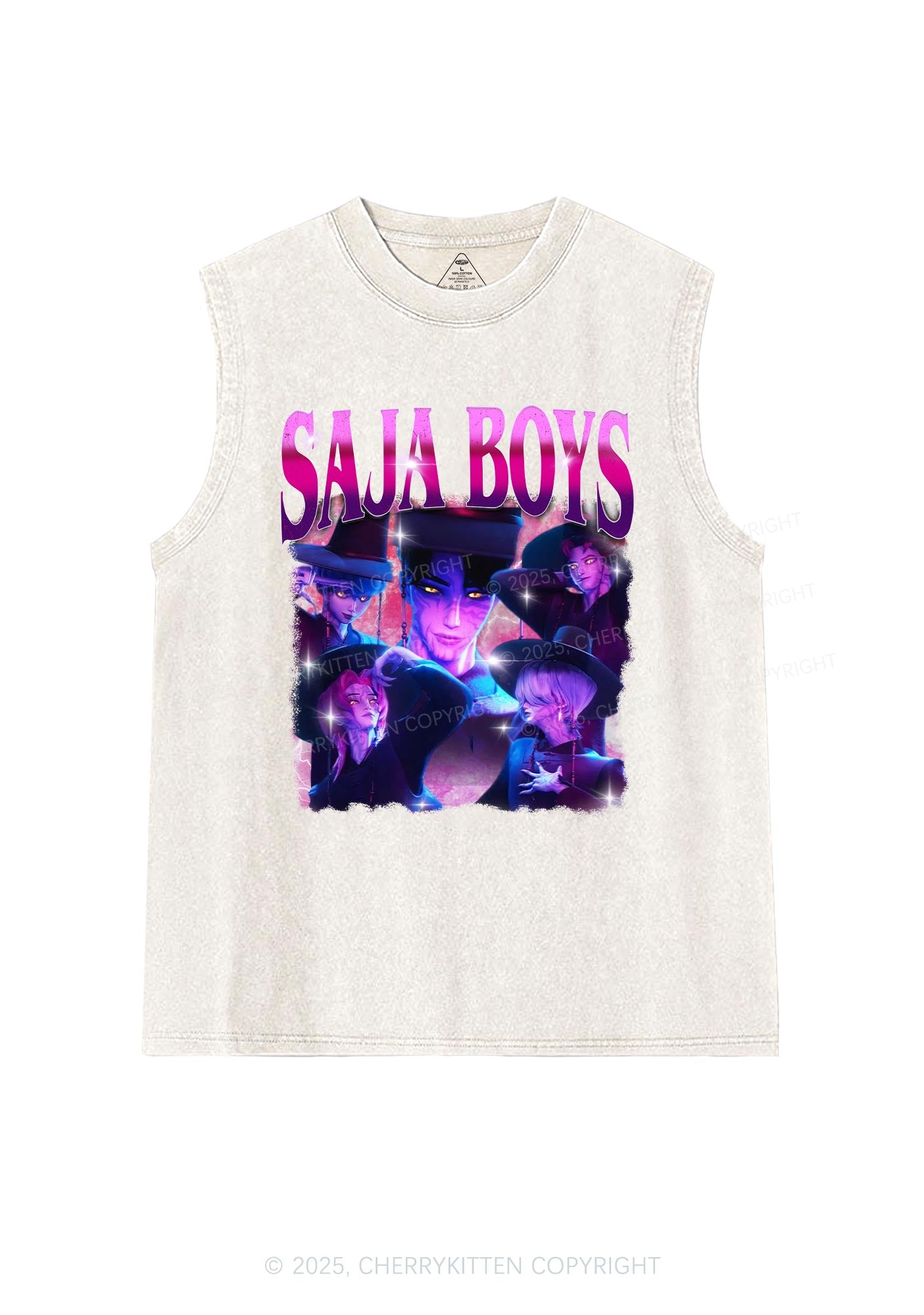 Kpop Boy Group Y2K Washed Muscle Tank Cherrykitten