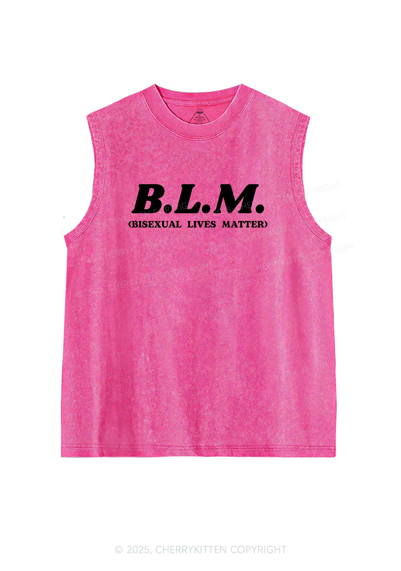 Bisexual Lives Matter Pride Y2K Washed Muscle Tank Cherrykitten
