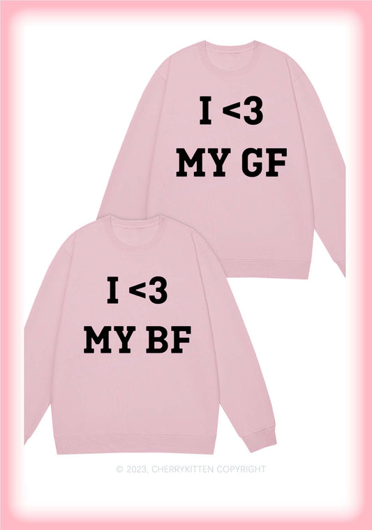 I <3 My BF&GF Y2K Valentine's Day Sweatshirt Cherrykitten