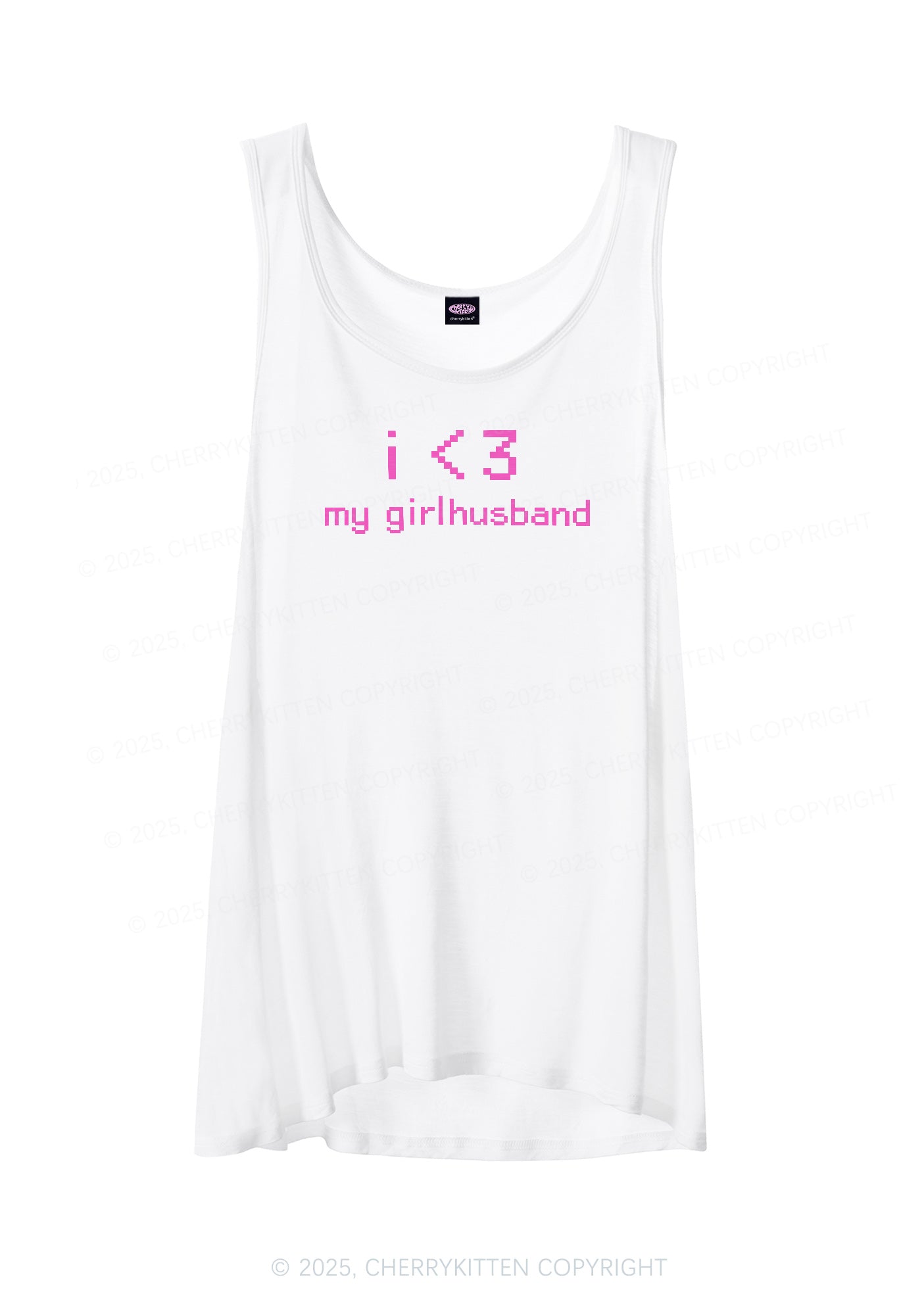 I Love My Girlhusband Y2K Sheer Boyfriend Tank Cherrykitten