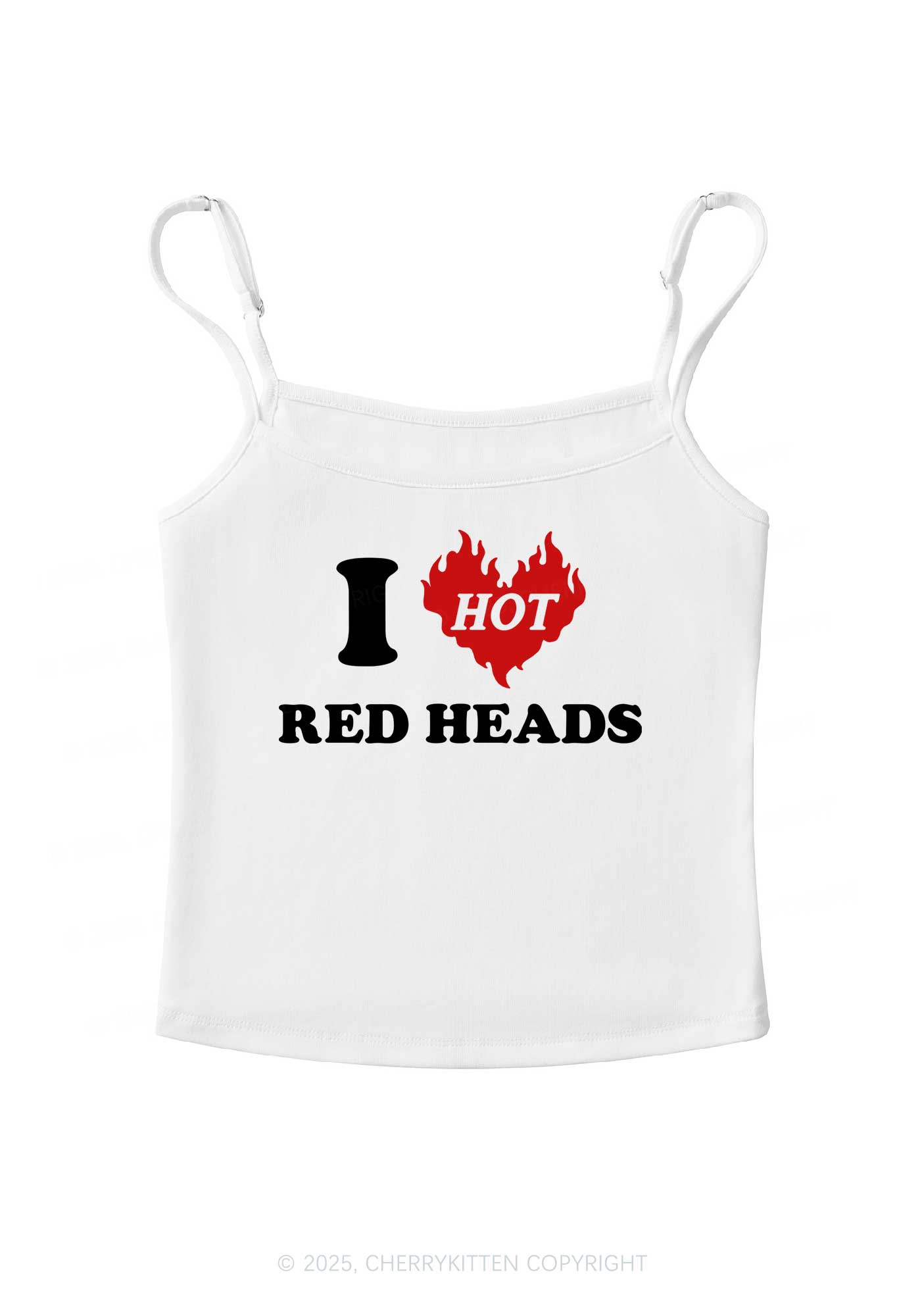 I Love Hot Red Heads Y2K Spaghetti Strap Cami Cherrykitten