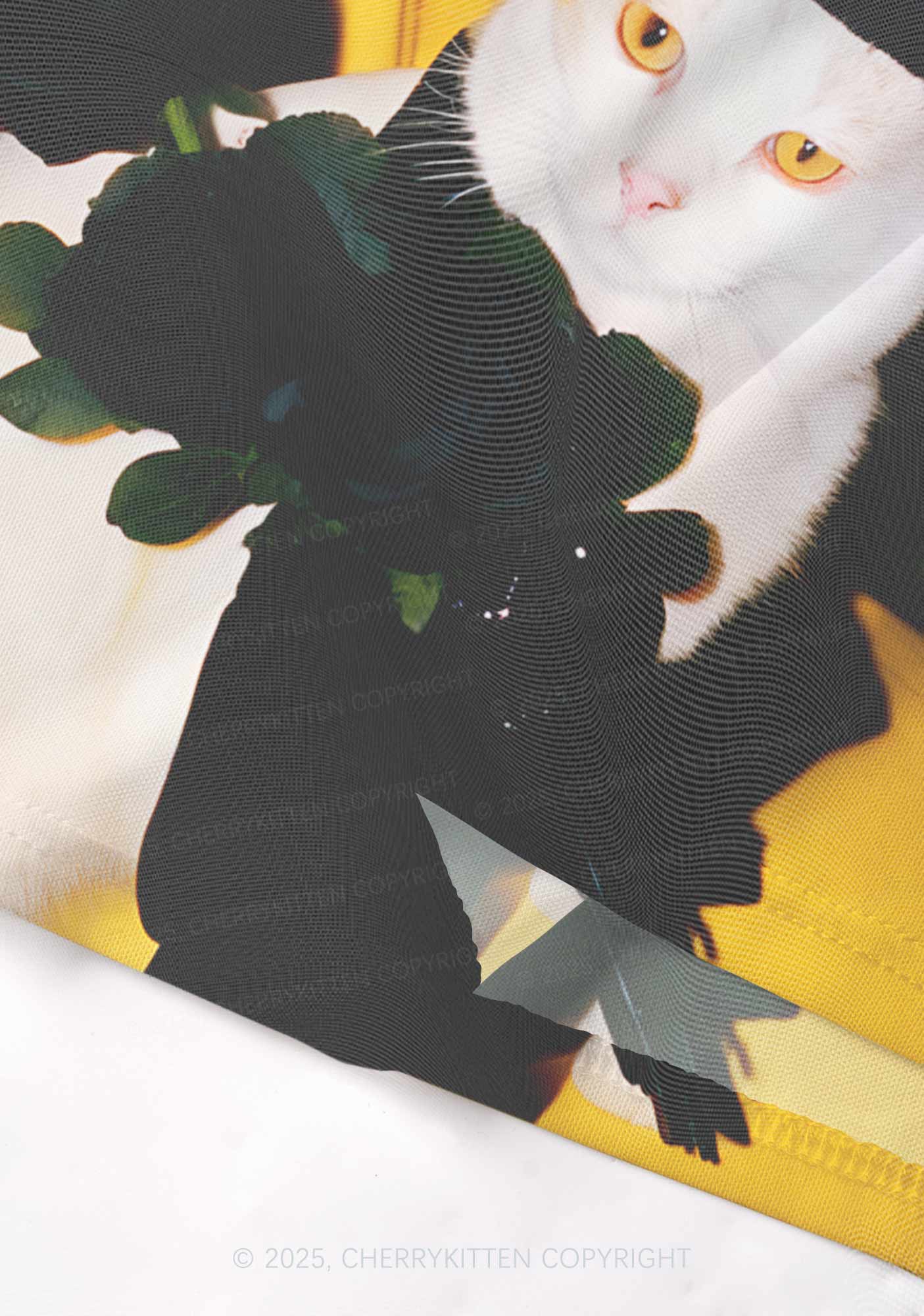 Cat With Black Roses Y2K Mesh Cami Tank Cherrykitten