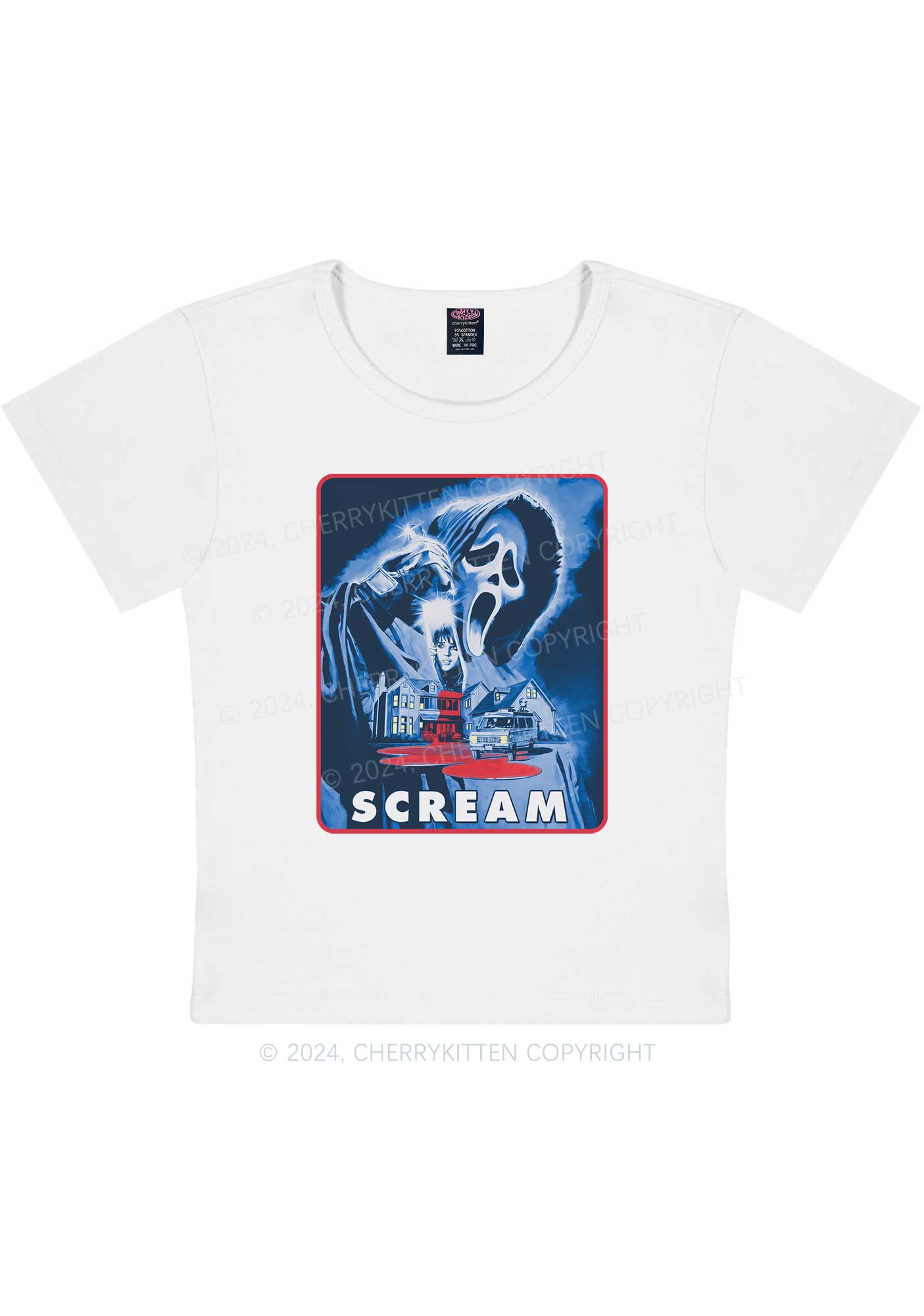 Scream Halloween Y2K Baby Tee Cherrykitten