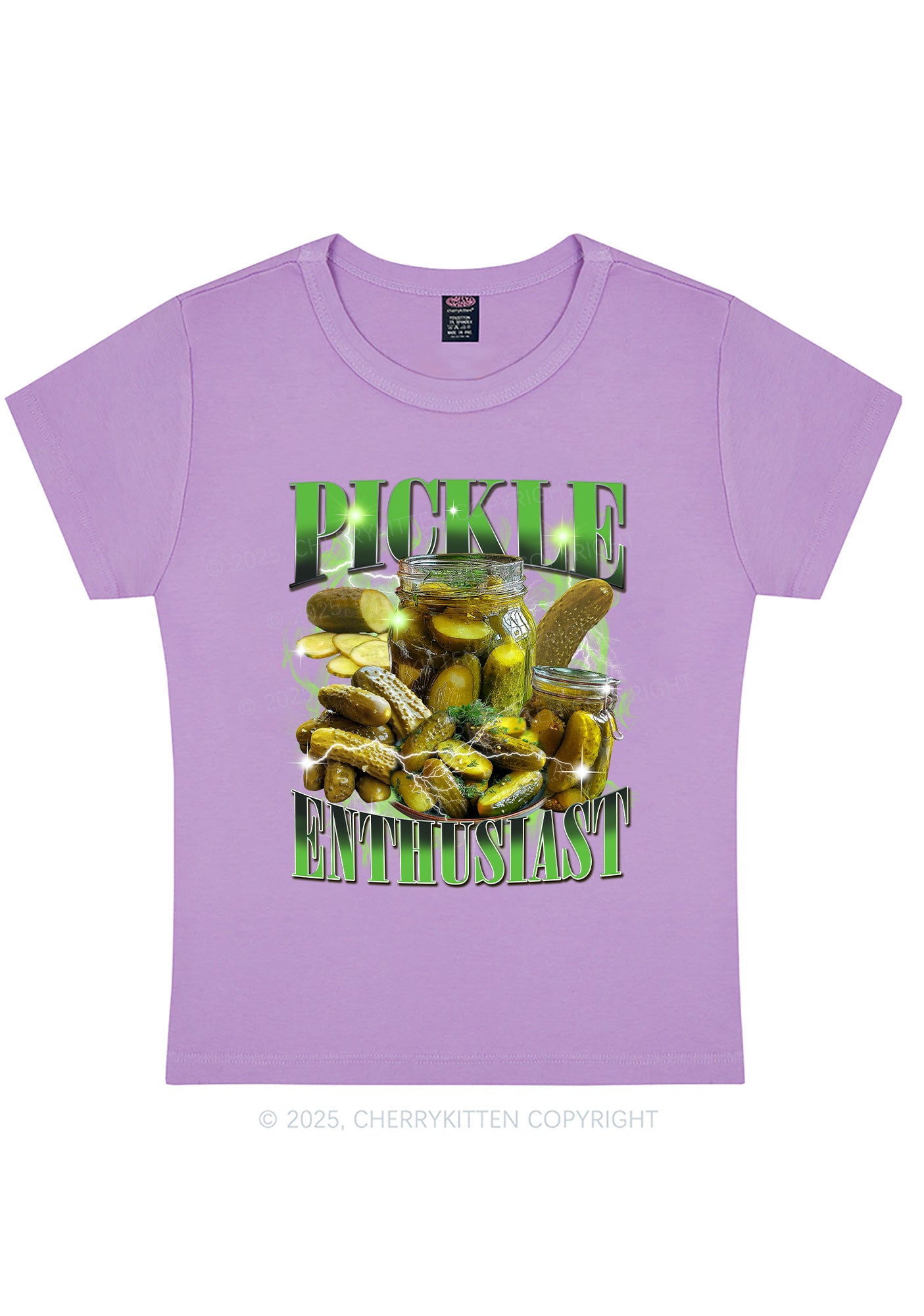 Pickle Enthusiast Y2K Baby Tee Cherrykitten
