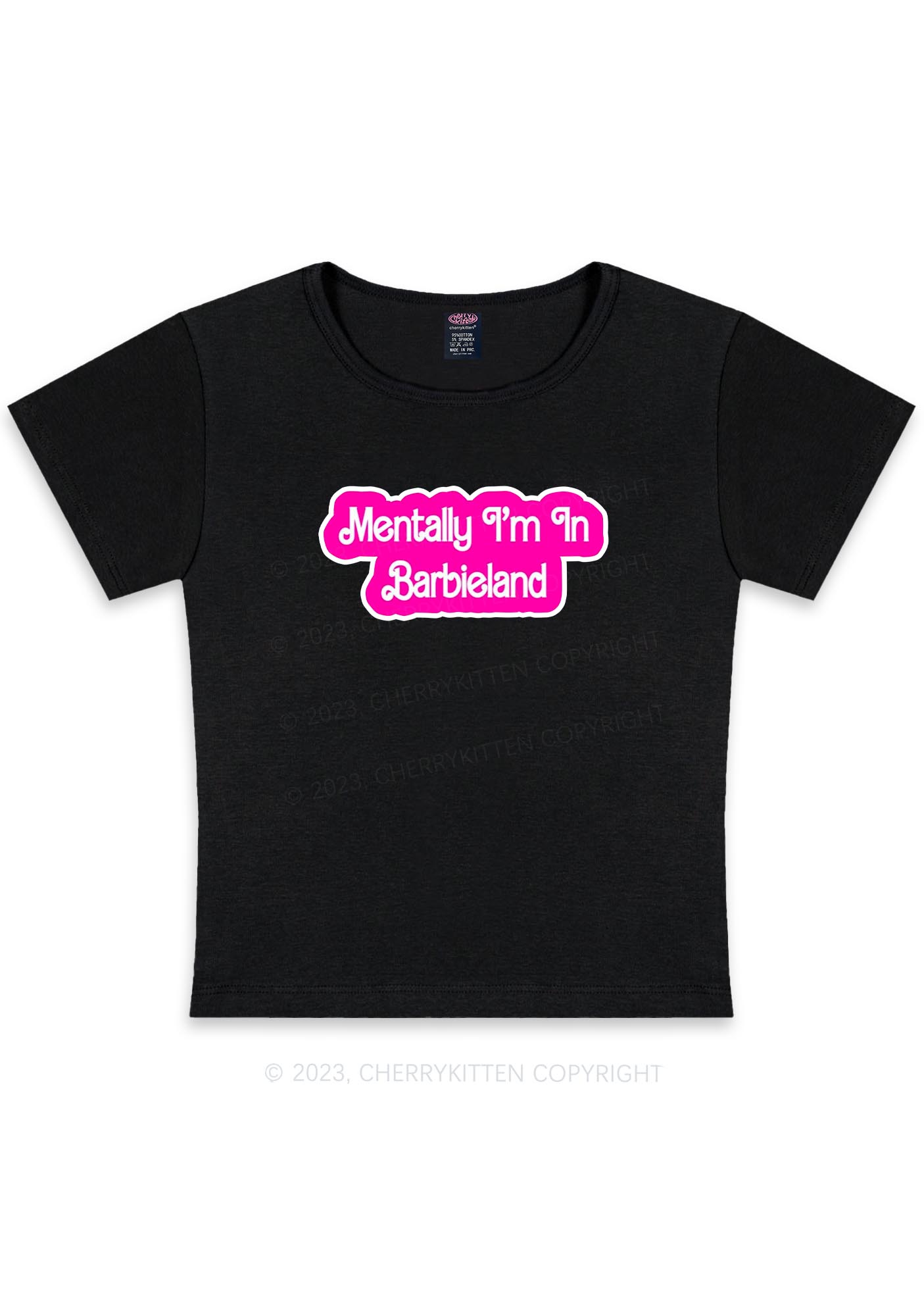 Curvy Mentally I'm In Y2K Baby Tee Cherrykitten