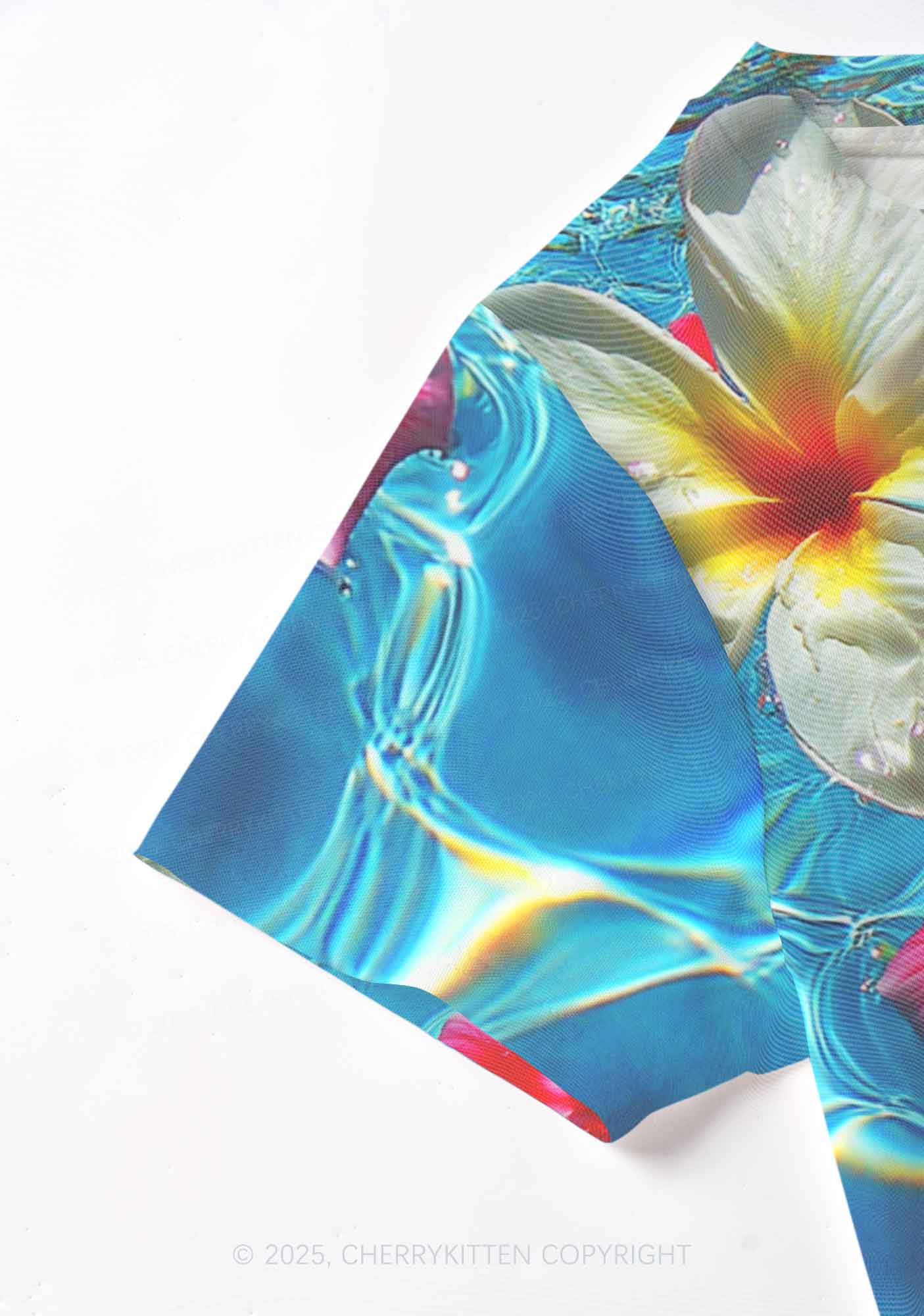 Blooming Floral Y2K Mesh Crop Top Cherrykitten
