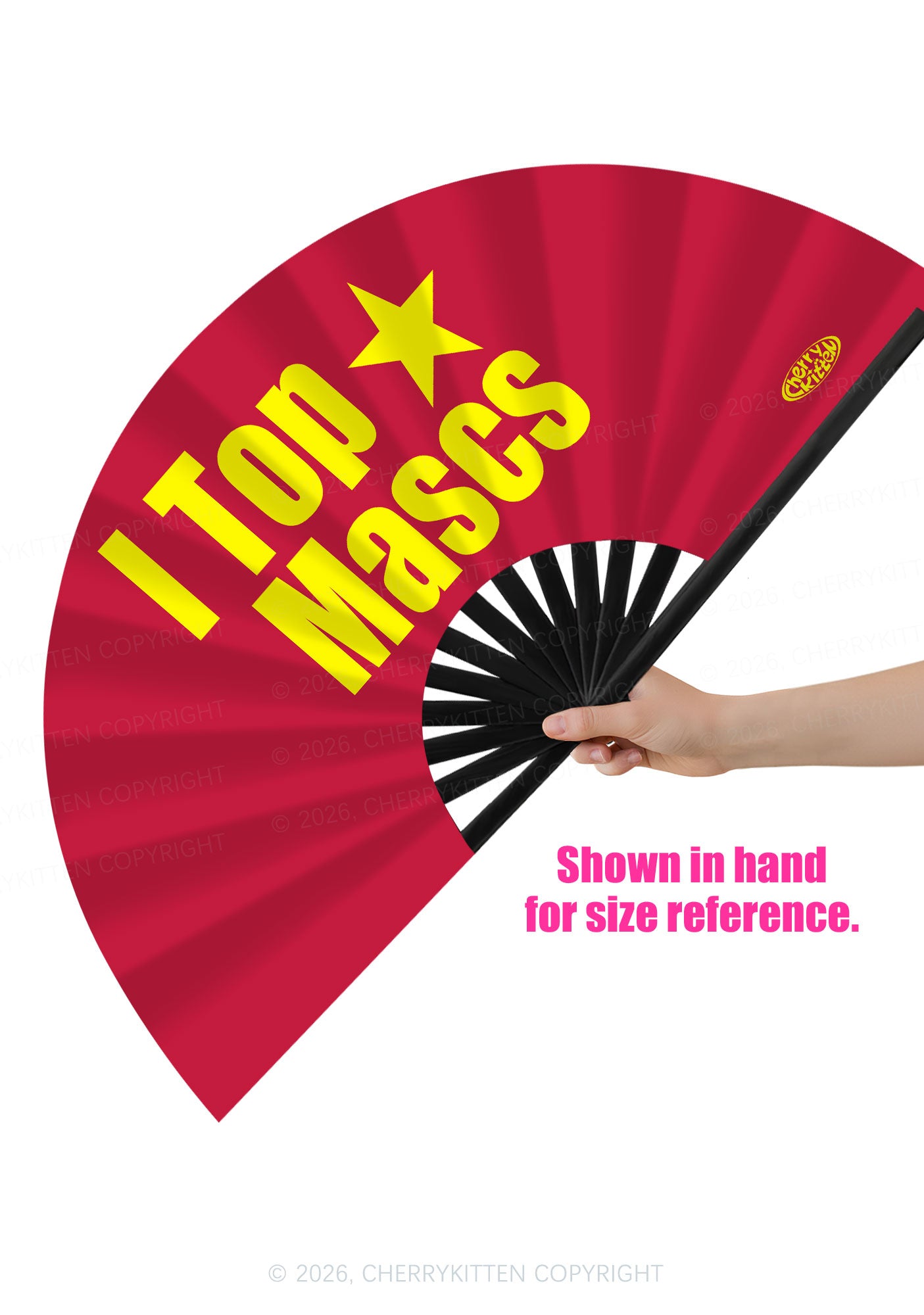 I Top Mascs Pride Y2K Rave Hand Fan Cherrykitten