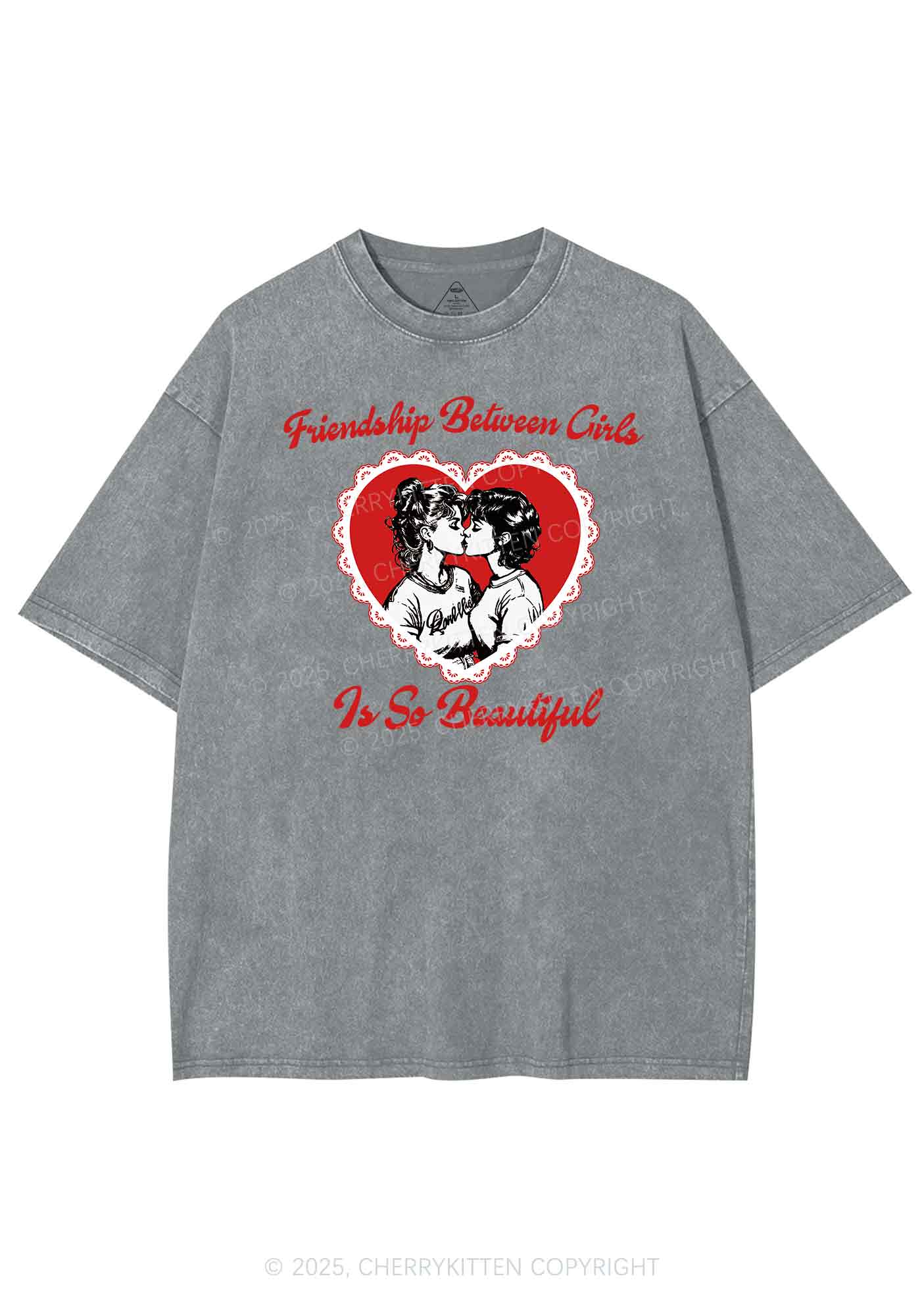 Friendship Between Girls Pride Y2K Shirts Washed Tee Cherrykitten