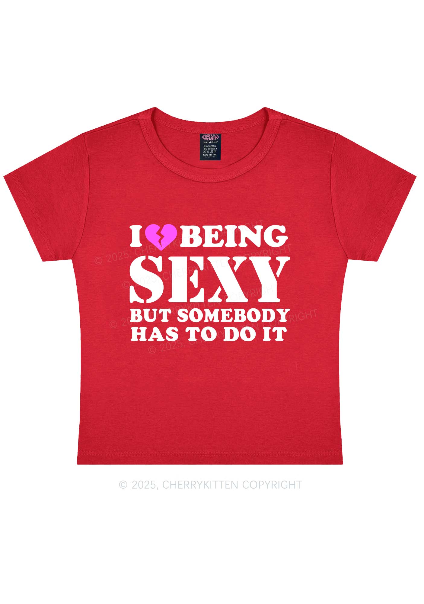 Being Sexy Tough Y2K Baby Tee Cherrykitten