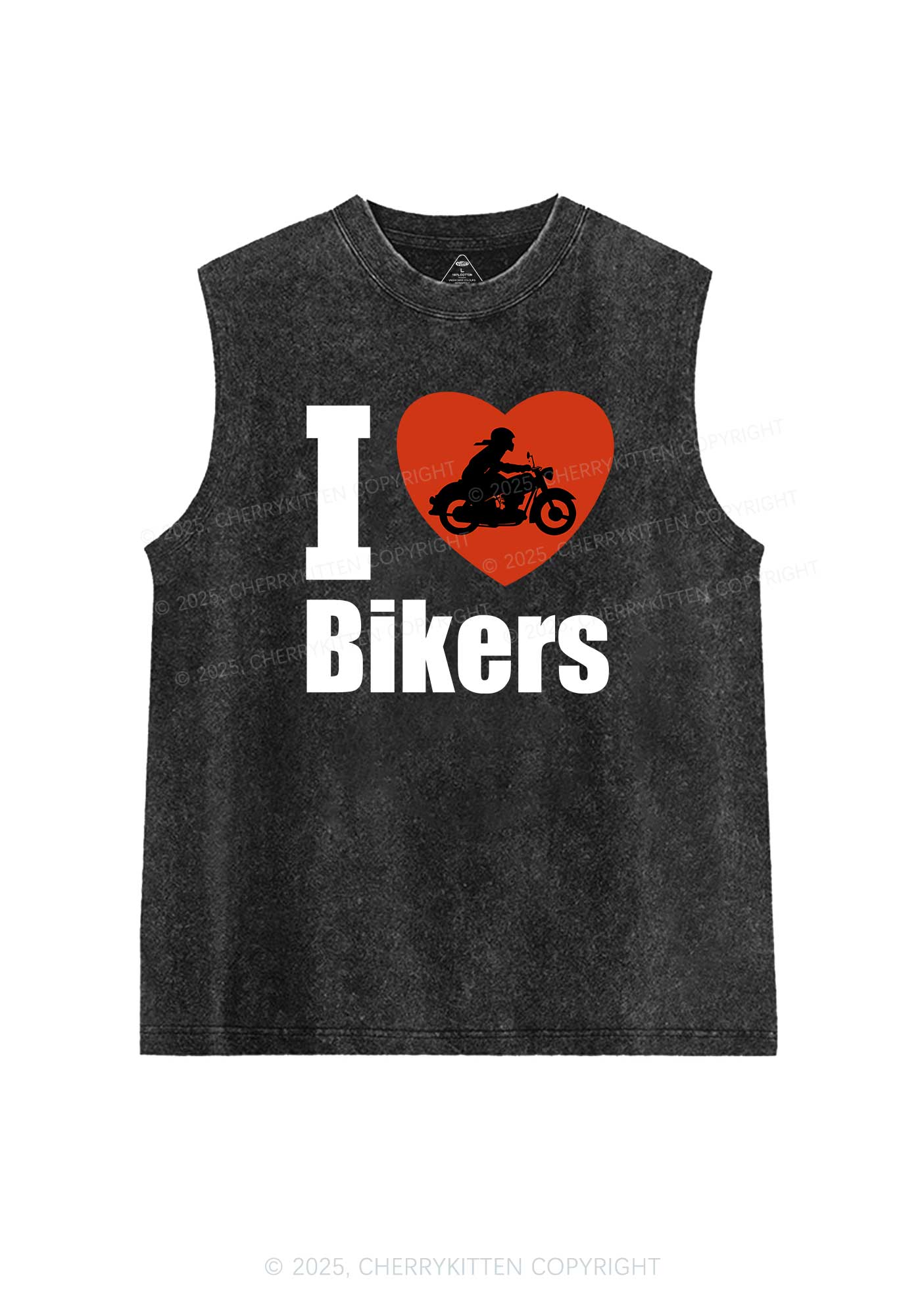 I Love Bikers Y2K Washed Muscle Tank Cherrykitten