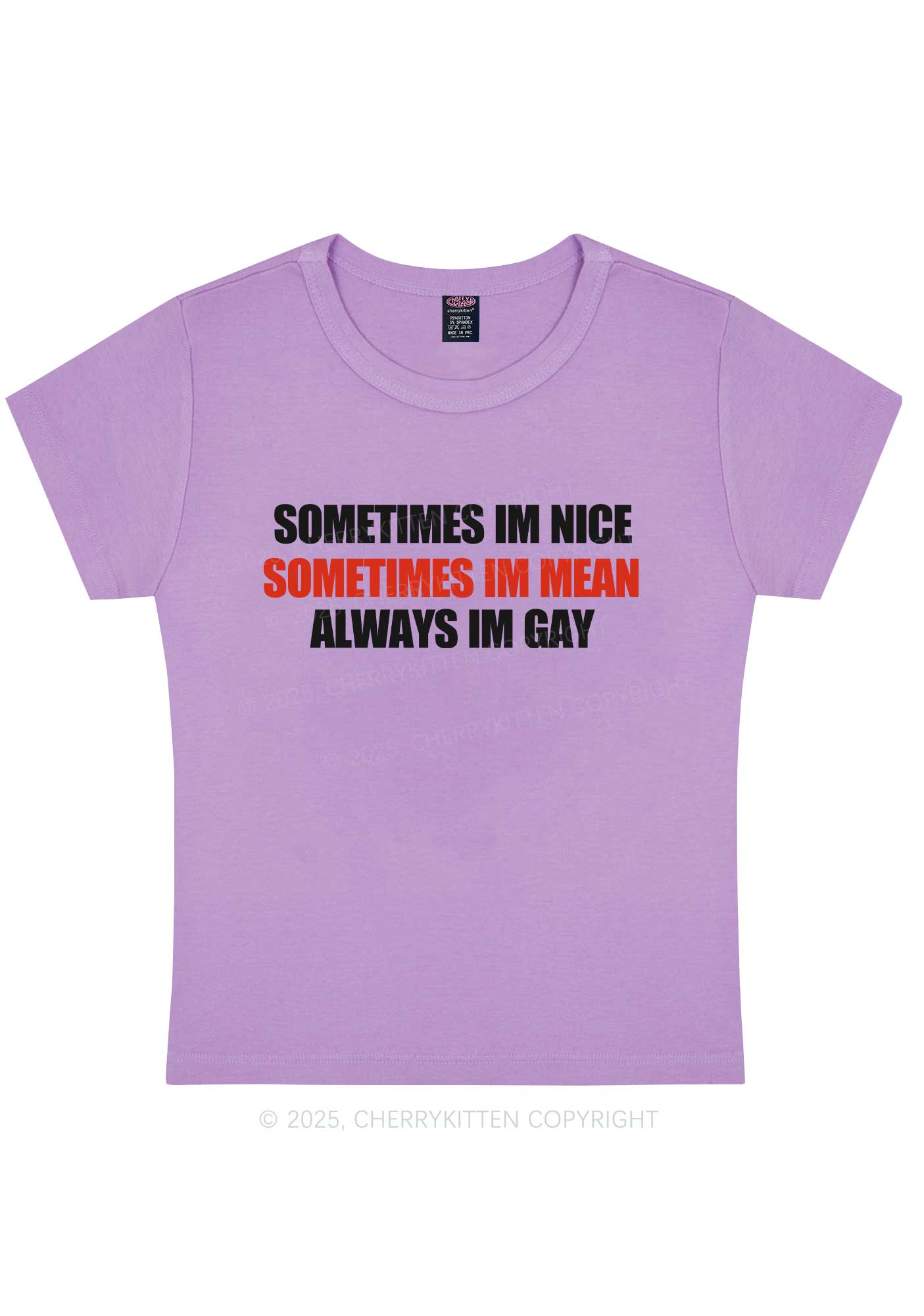Sometimes Im Mean Y2K Baby Tee Cherrykitten