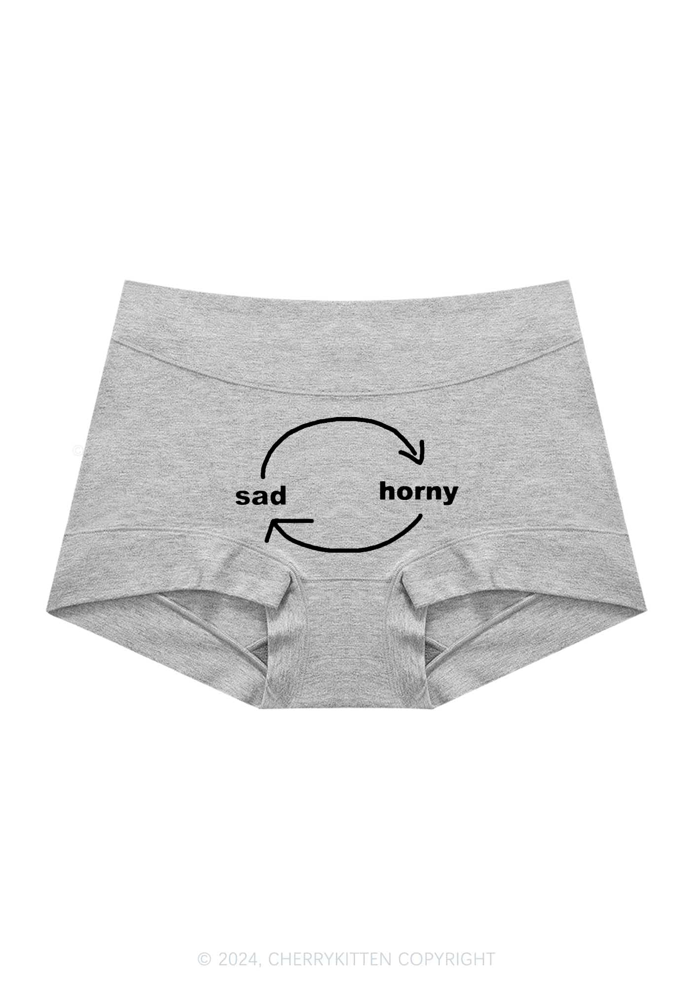 Sad Circle Y2K Mid Rise Waist Boyshort Cherrykitten