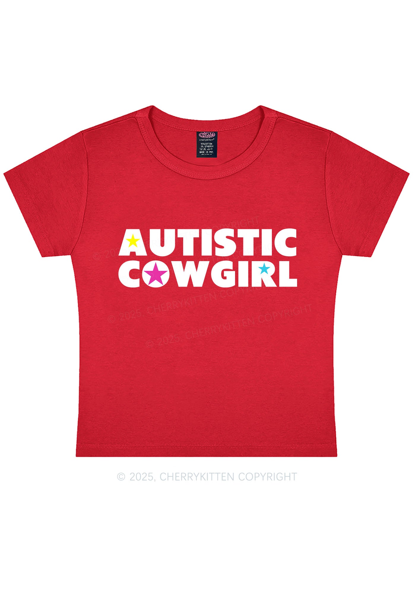 Autistic Cowgirl Y2K Baby Tee Cherrykitten
