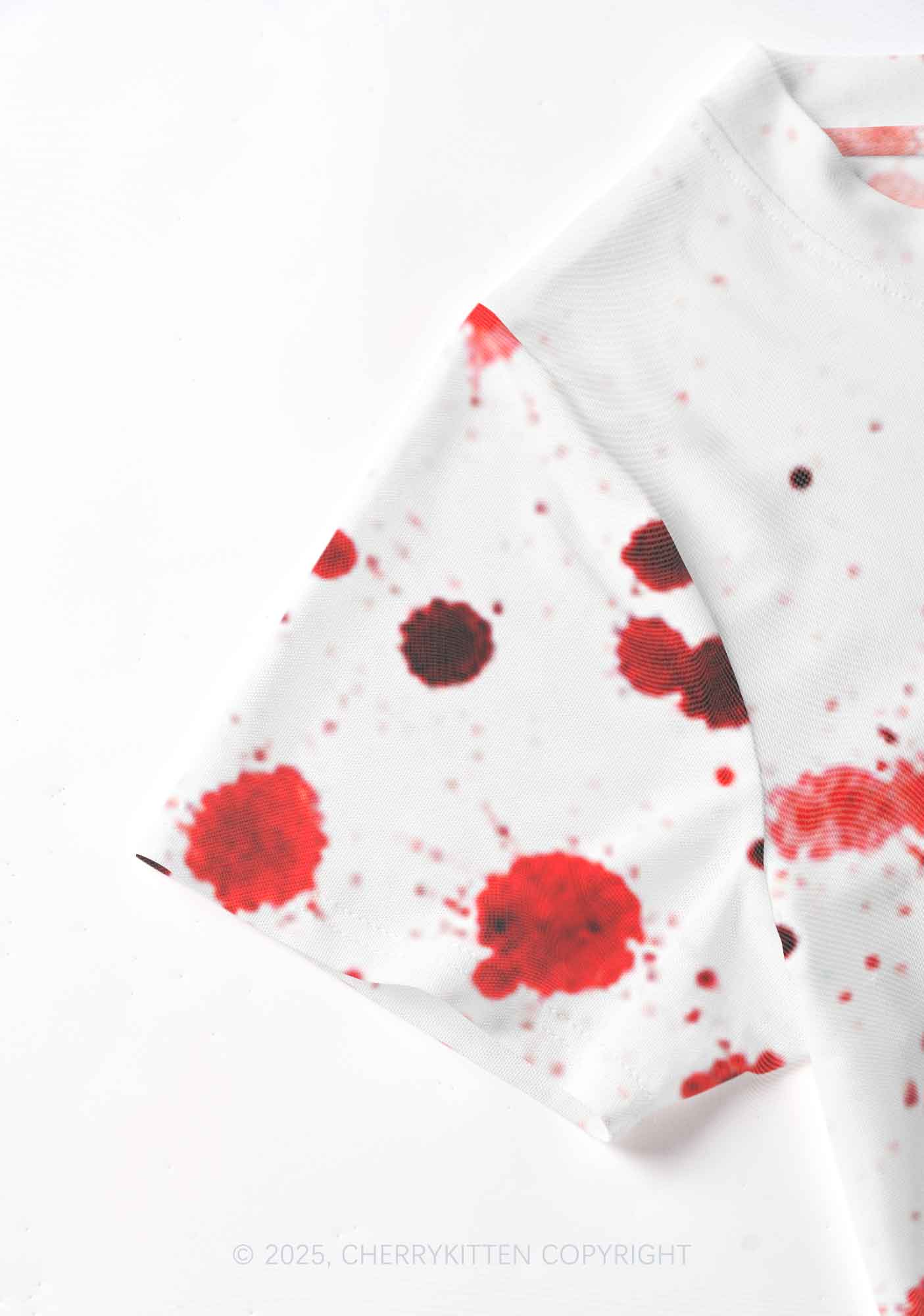 Halloween Bloody Ghost Y2K Mesh Crop Top Cherrykitten