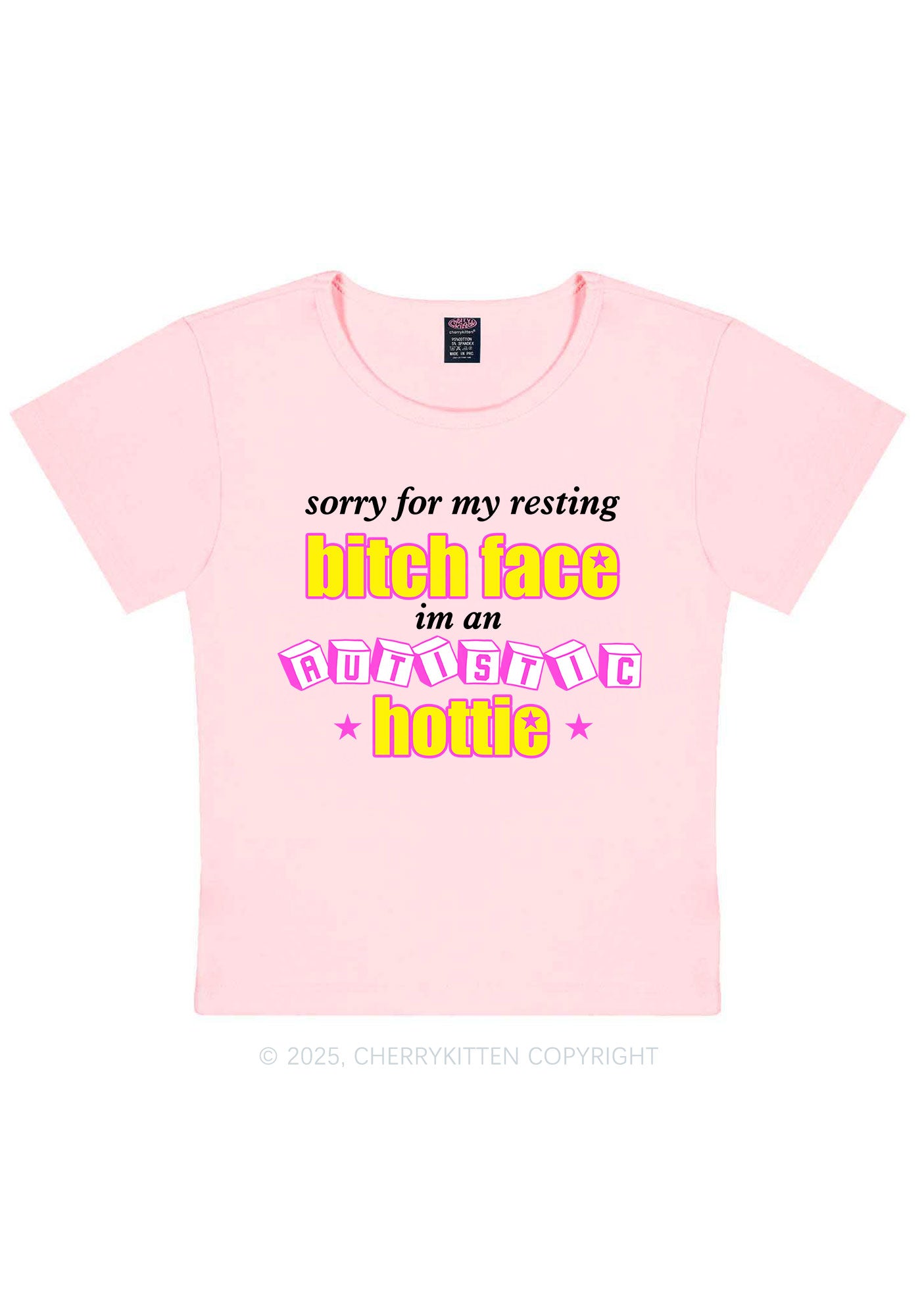 Autistic Hottie Y2K Baby Tee Cherrykitten