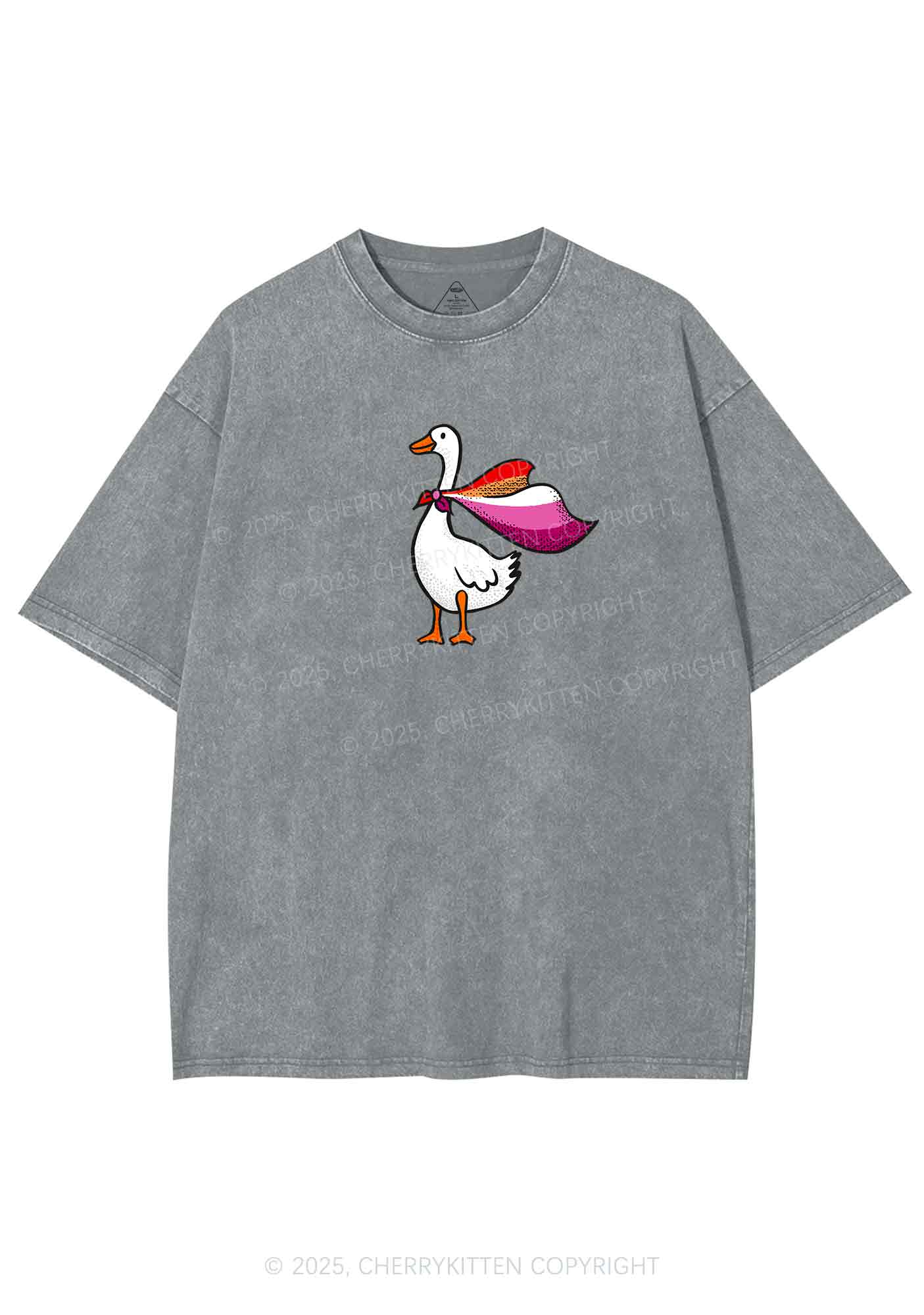 Lesbian Goose Pride Y2K Shirts Washed Tee Cherrykitten