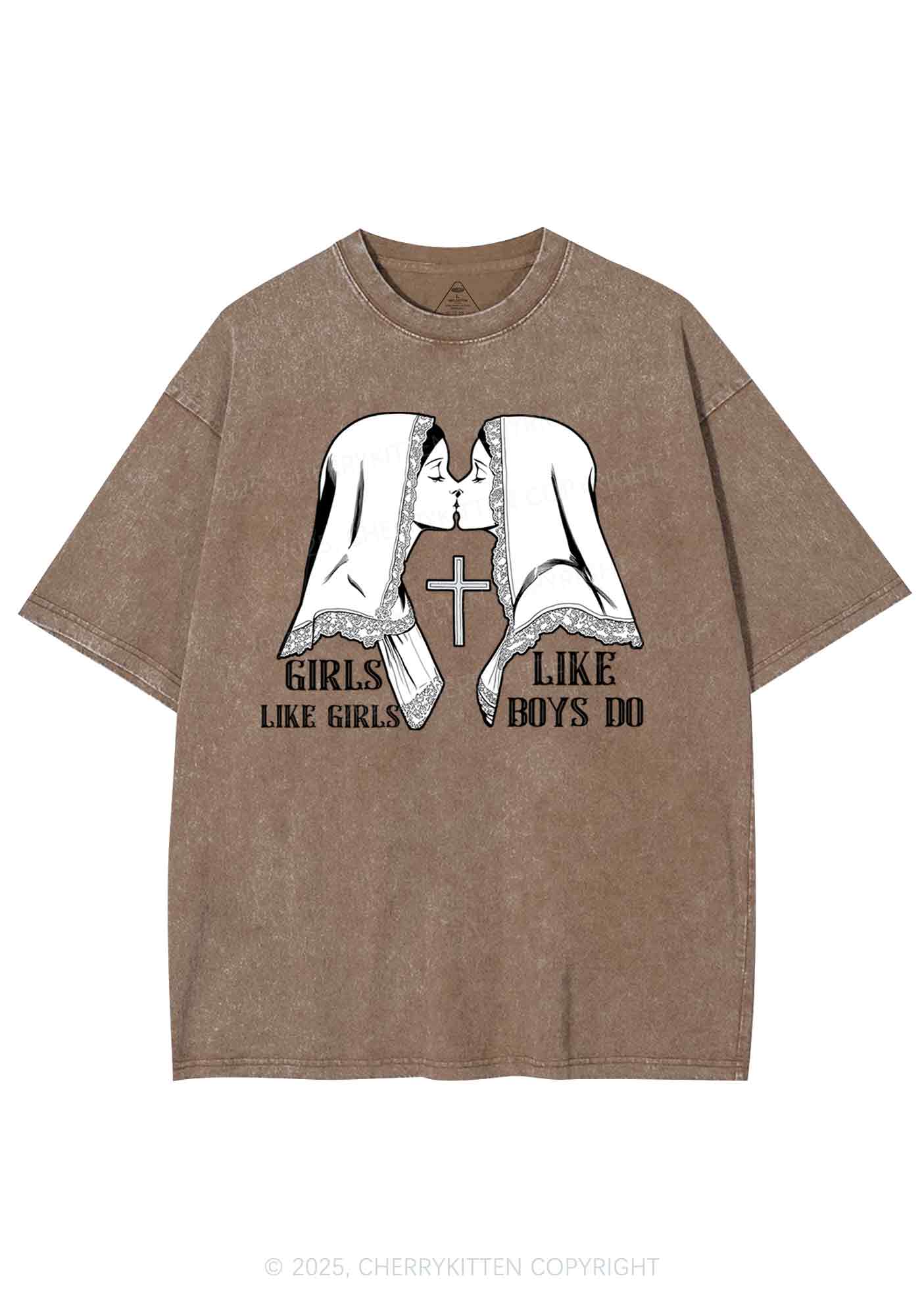 Girls Like Girls Pride Y2K Shirts Washed Tee Cherrykitten