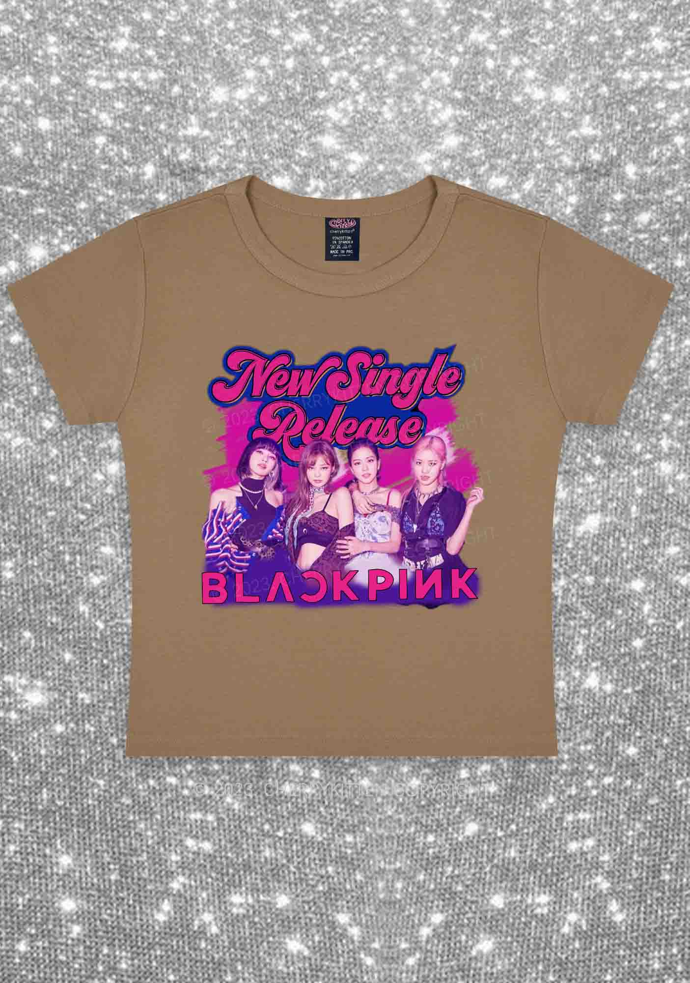 BP New Single Release Kpop Y2K Baby Tee Cherrykitten