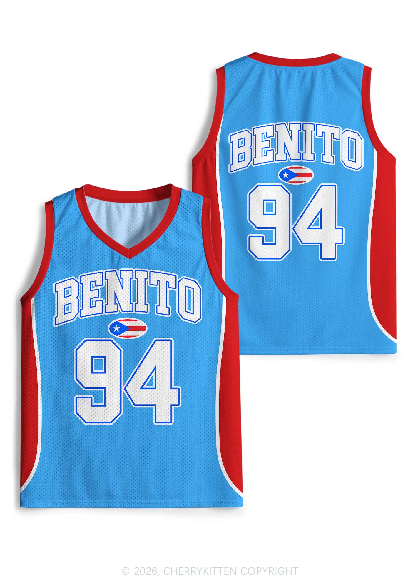 Light Blue Football Bunny Y2K Sport Jersey Tank Cherrykitten