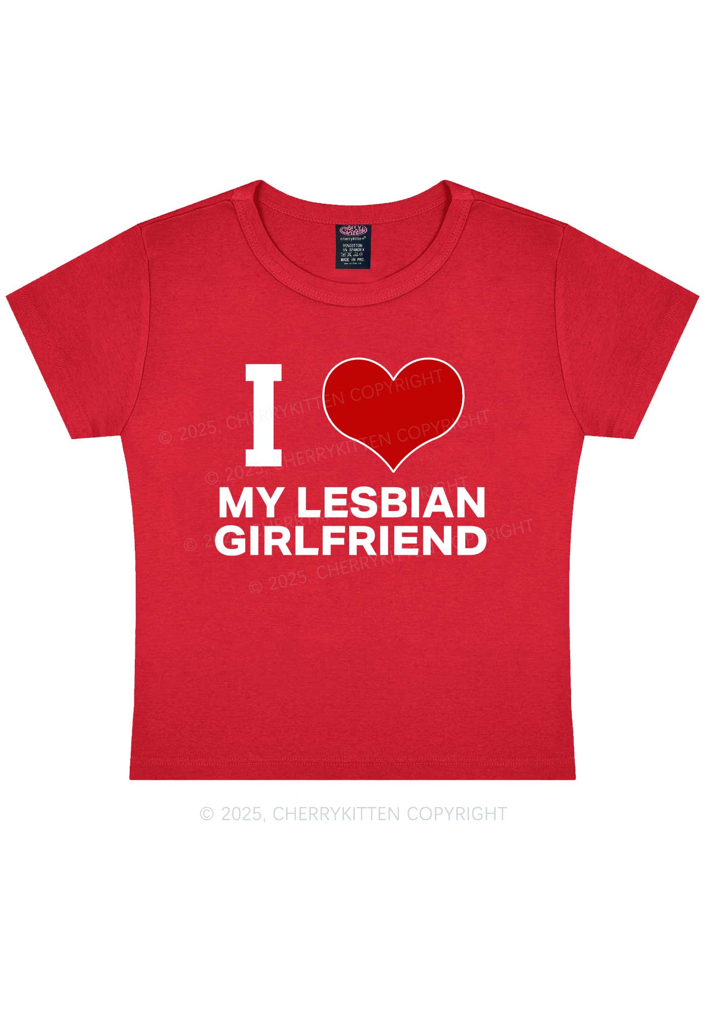 I Love My Lesbian GF Y2K Baby Tee Cherrykitten