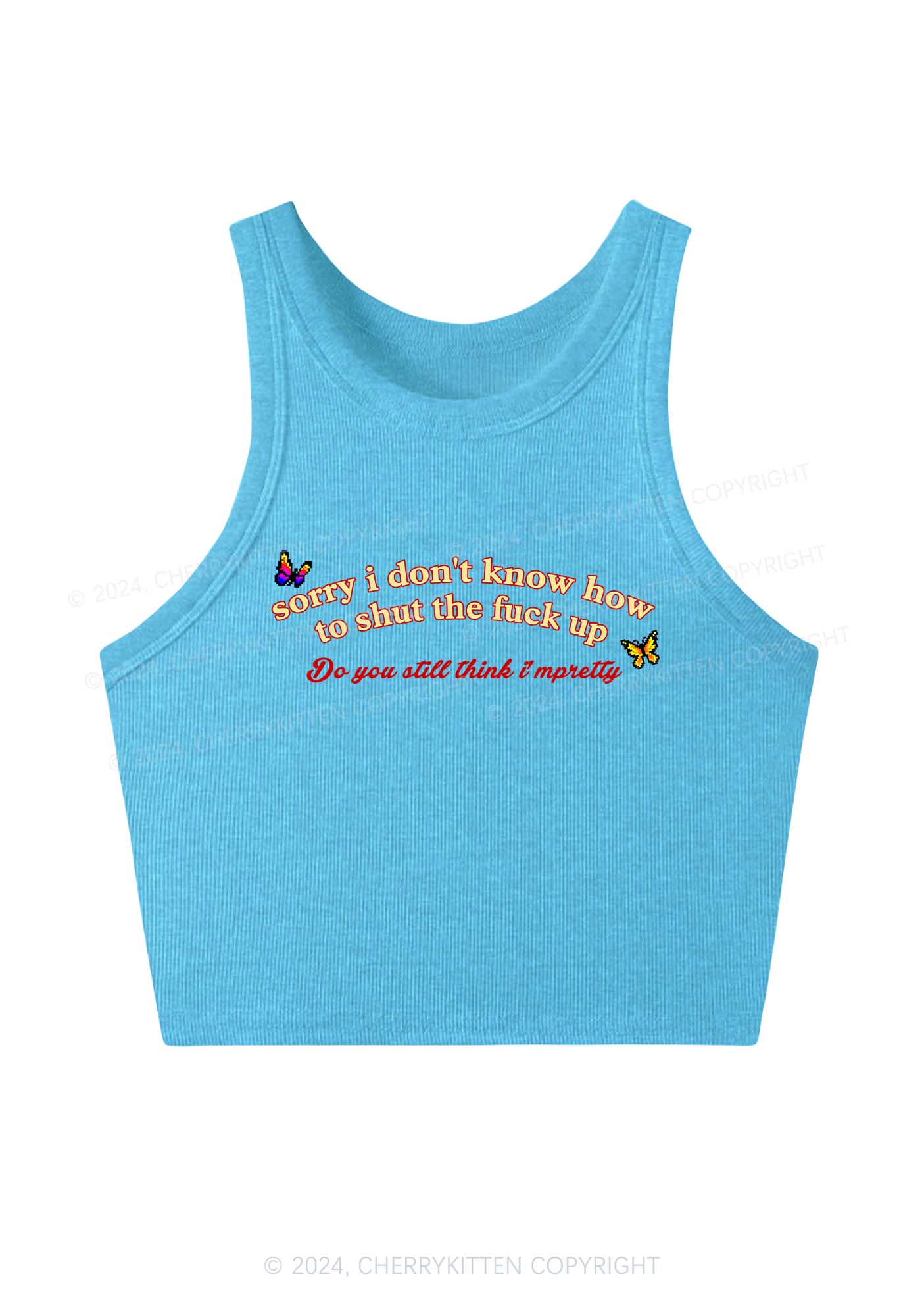 How To Shut Up Y2K Crop Tank Top Cherrykitten