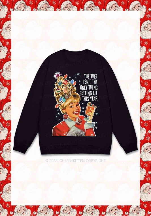 The Only Thing Getting Lit This Year Christmas Y2K Sweatshirt Cherrykitten