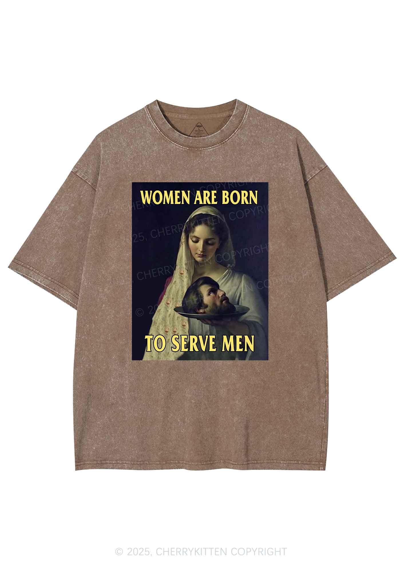 Women Born To Serve Y2K Washed Tee Cherrykitten