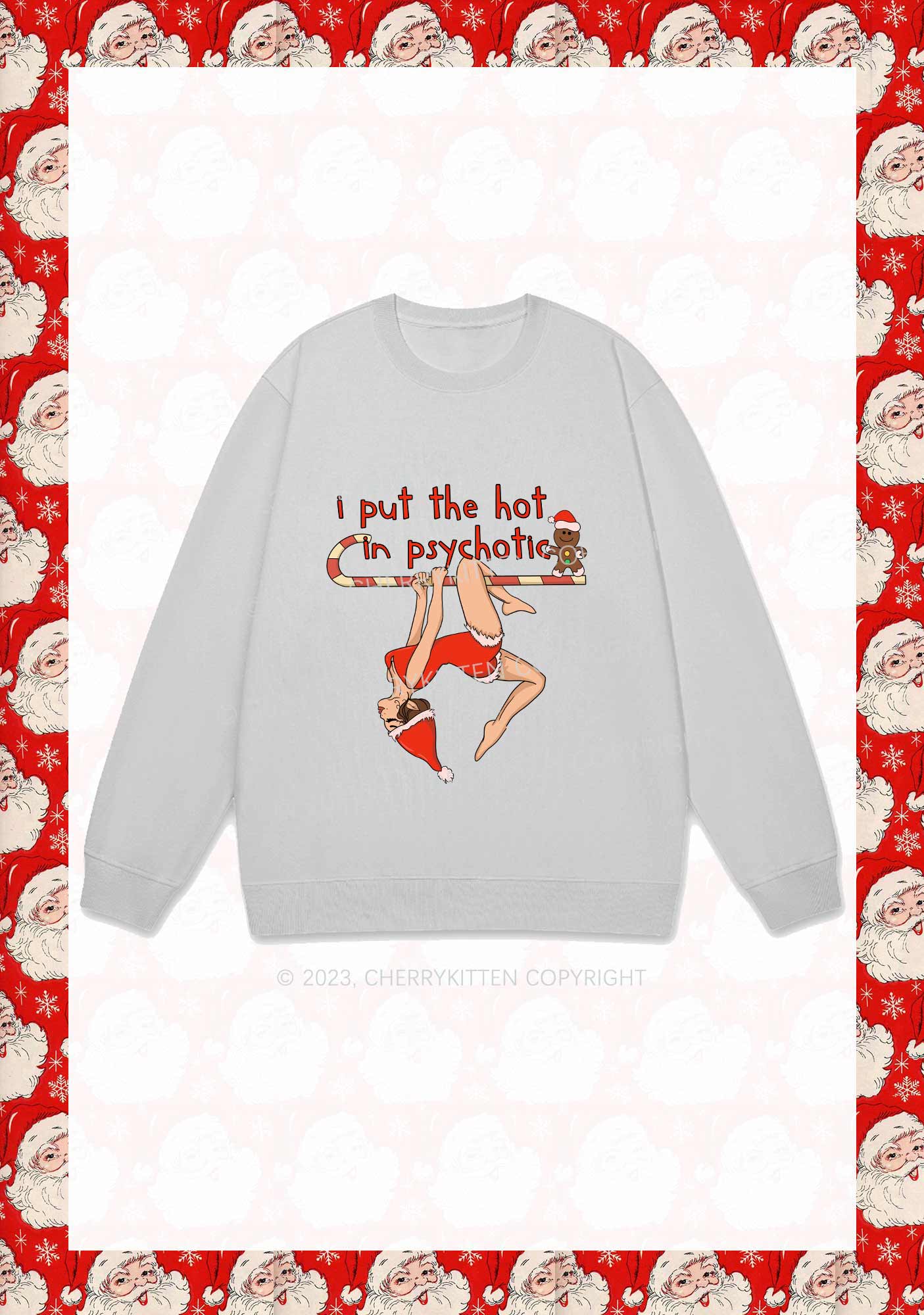 Christmas Yoga Girl Y2K Sweatshirt Cherrykitten