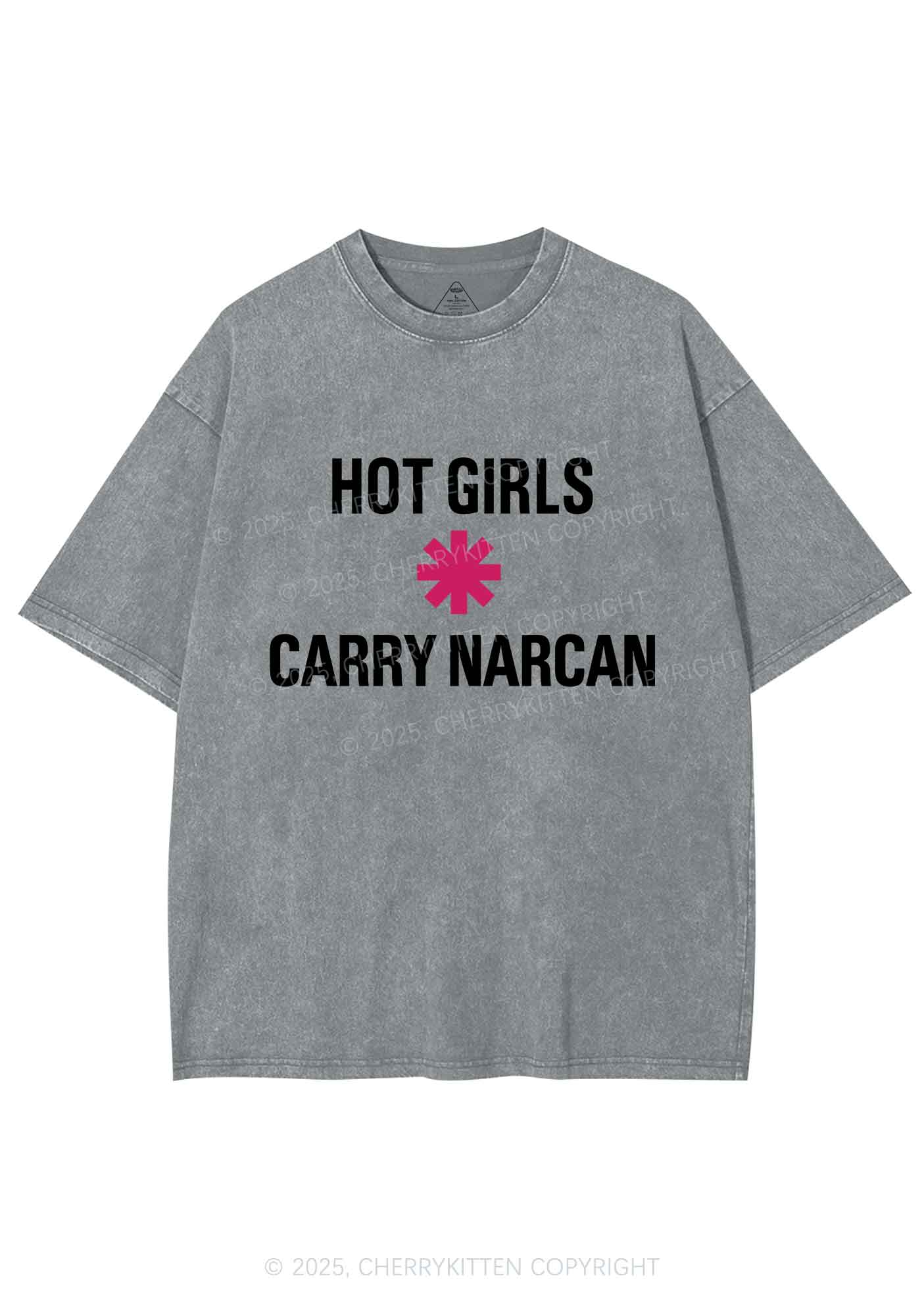 Hot Girls Carry Nxrcan Y2K Shirts Washed Tee Cherrykitten